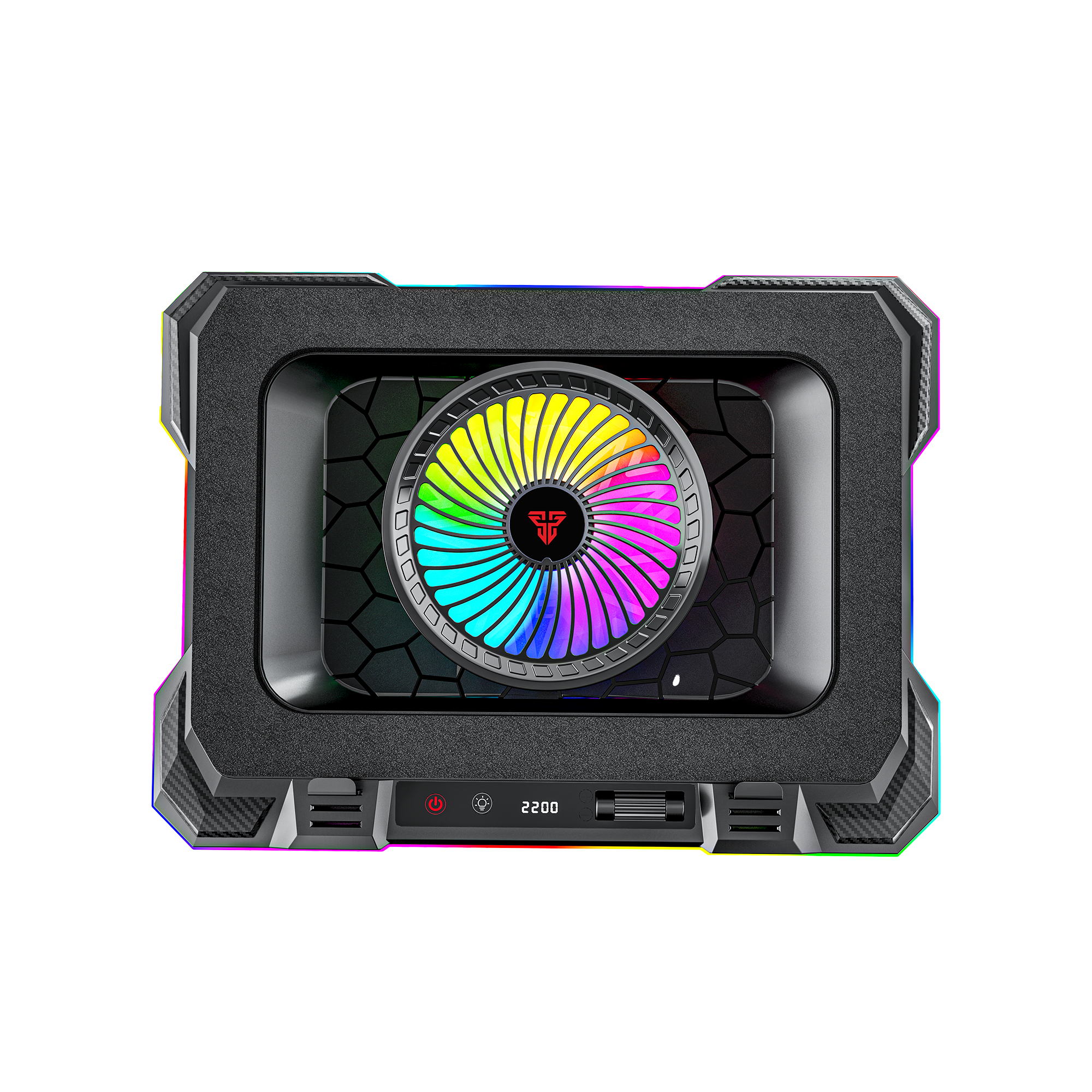 Fantech NC22 RGB Notebook Cooler with Dual USB-A power port and Phone Holder