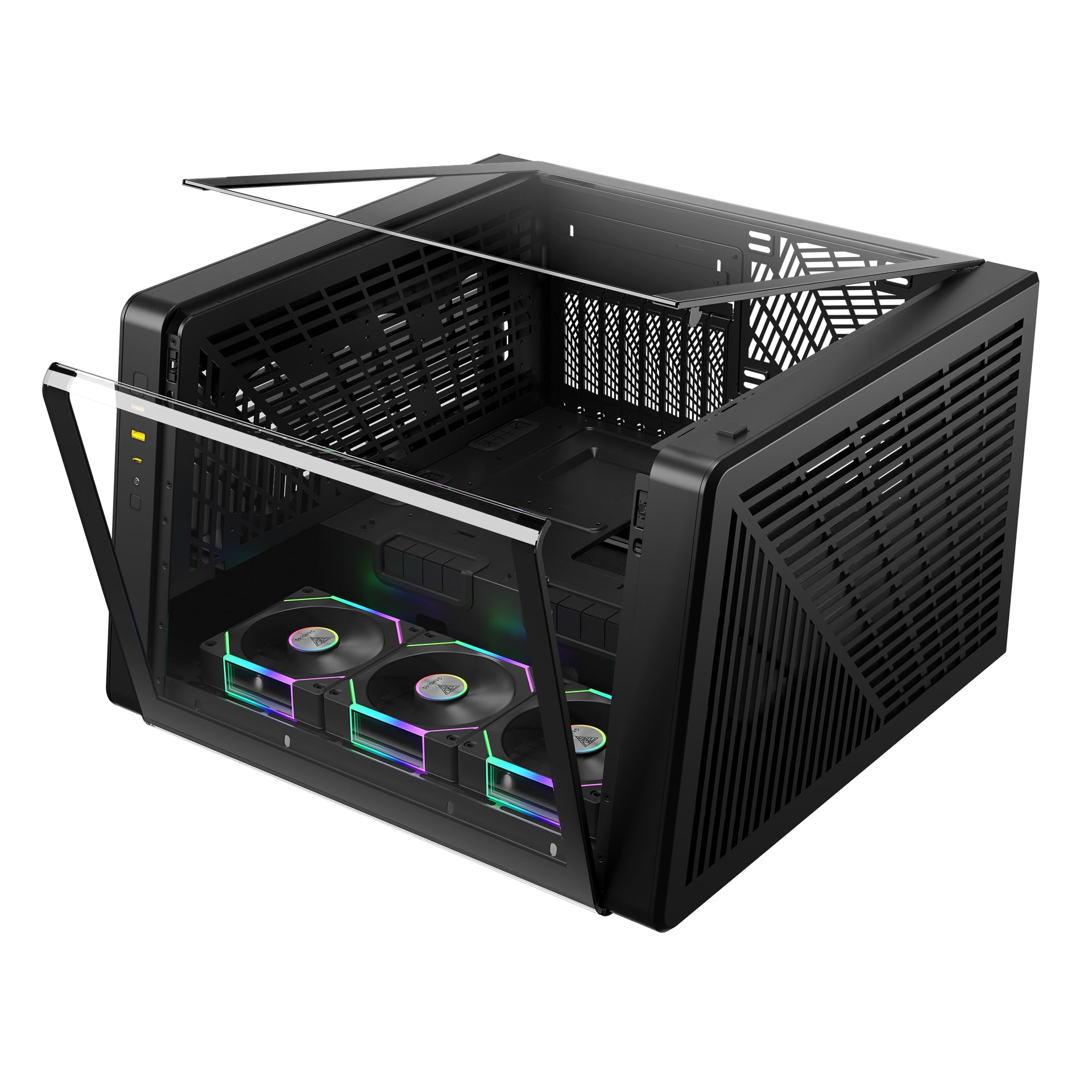 GAMDIAS NESO P1 PRO Computer Case Tempered Glass Full Tower PC Case with 3 Built-in Fans