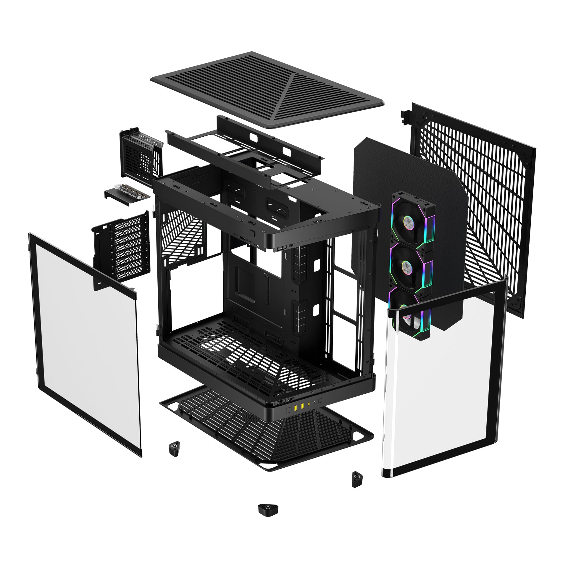 GAMDIAS NESO P1 PRO Computer Case Tempered Glass Full Tower PC Case with 3 Built-in Fans