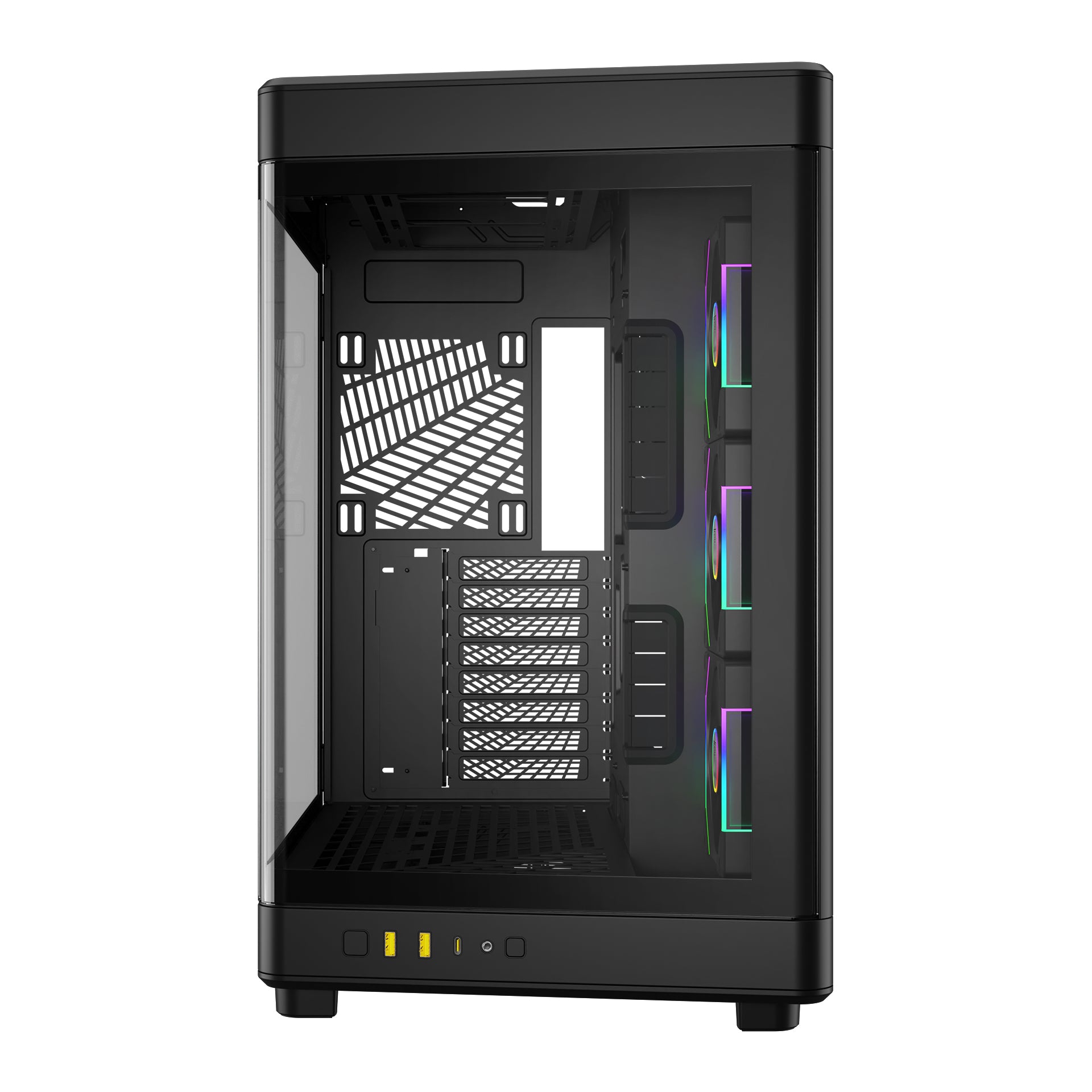 GAMDIAS NESO P1 PRO Computer Case Tempered Glass Full Tower PC Case with 3 Built-in Fans