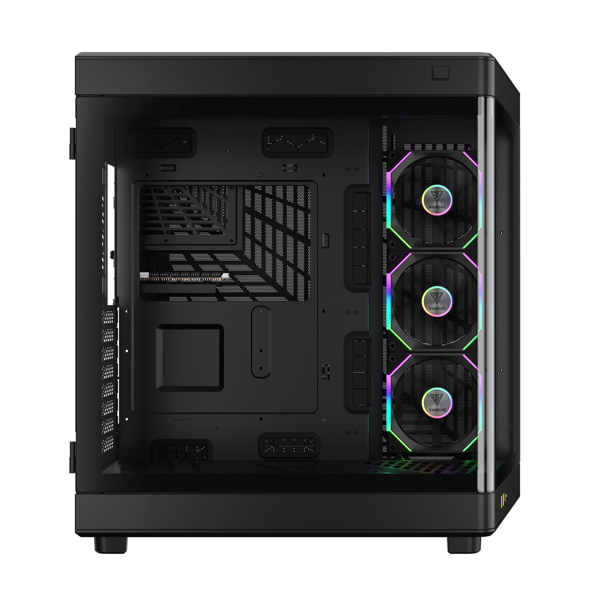 GAMDIAS NESO P1 PRO Computer Case Tempered Glass Full Tower PC Case with 3 Built-in Fans