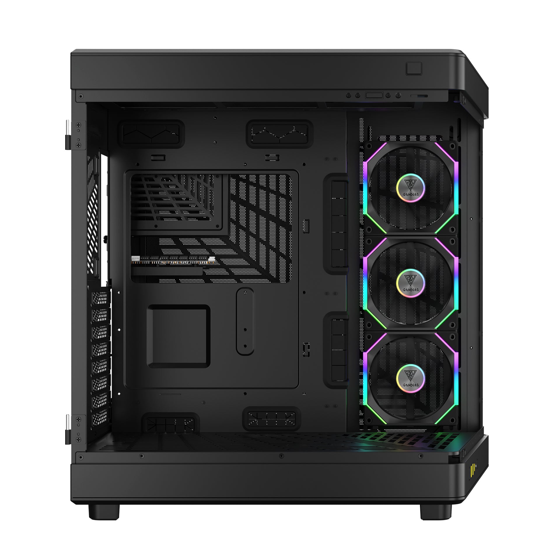 GAMDIAS NESO P1 PRO Computer Case Tempered Glass Full Tower PC Case with 3 Built-in Fans