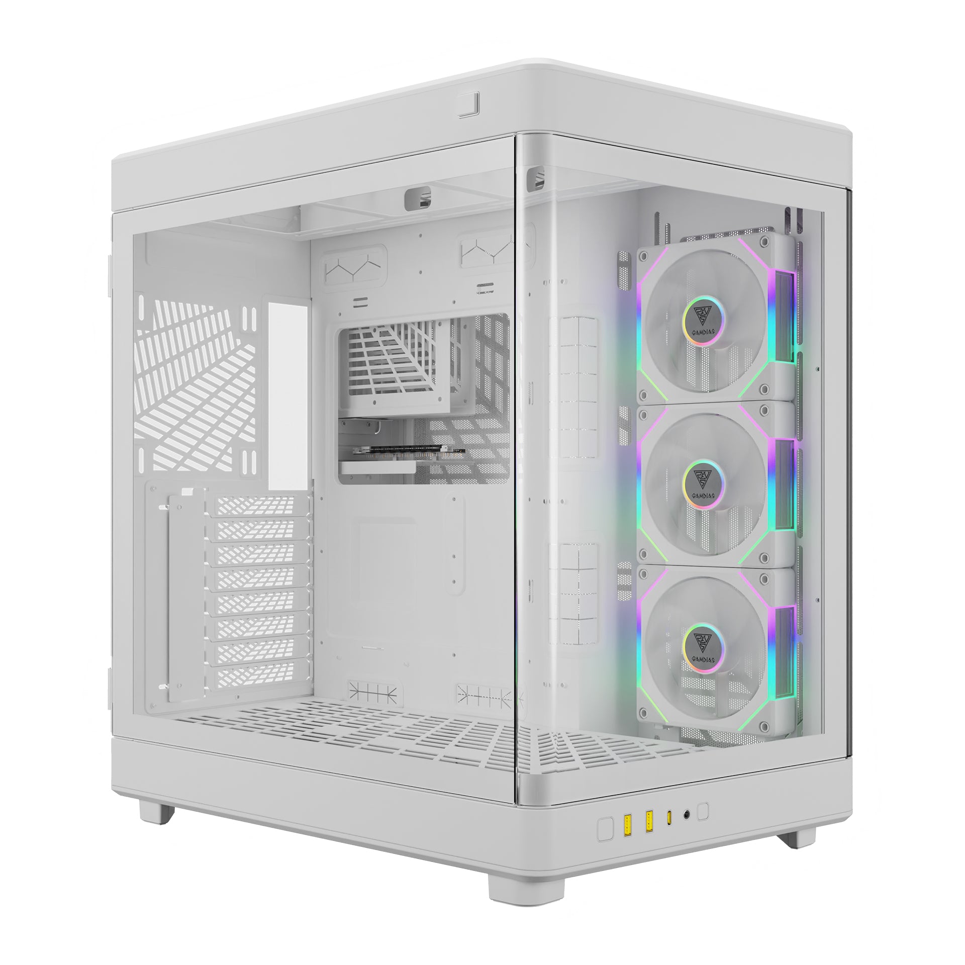 GAMDIAS NESO P1 PRO Computer Case Tempered Glass Full Tower PC Case with 3 Built-in Fans