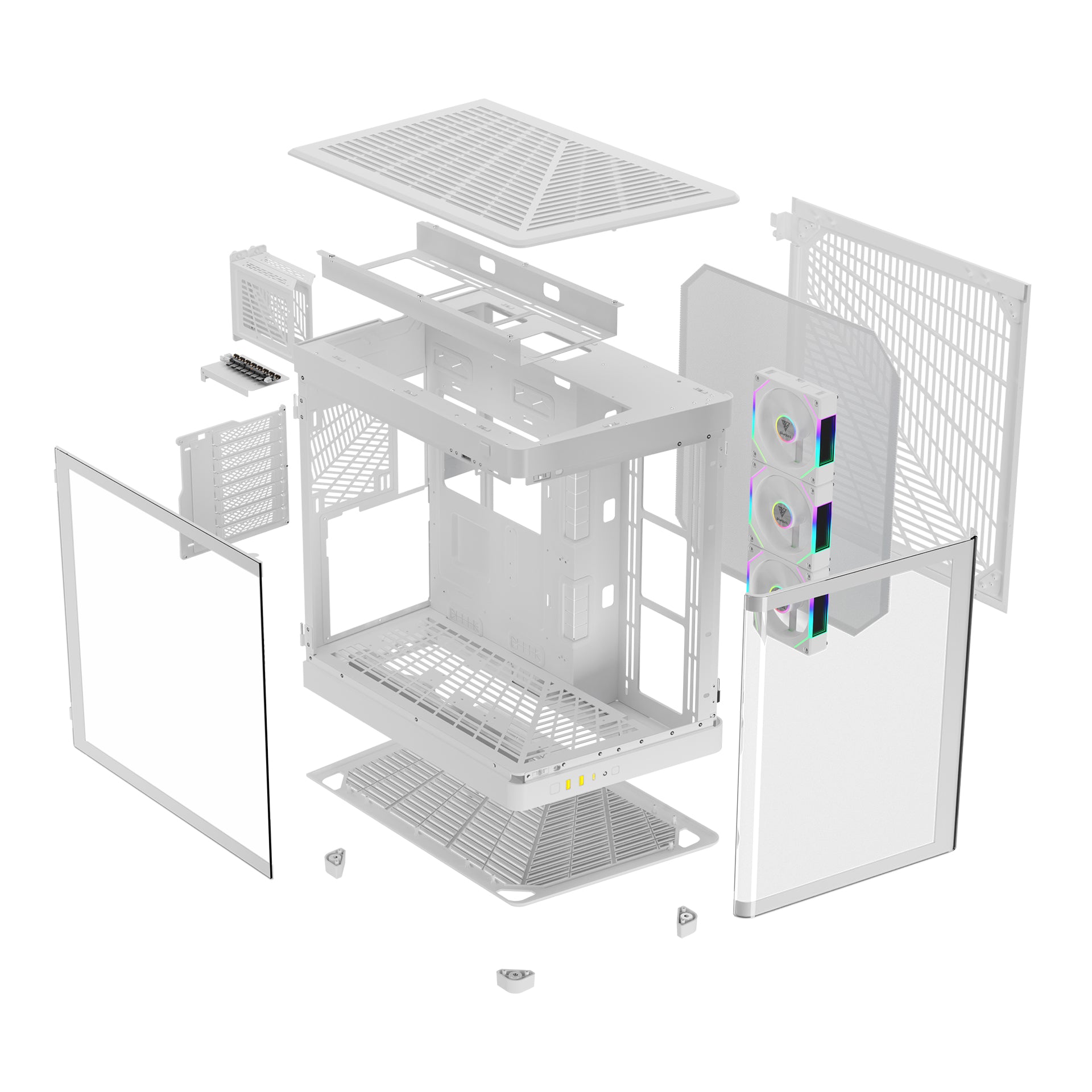 GAMDIAS NESO P1 PRO Computer Case Tempered Glass Full Tower PC Case with 3 Built-in Fans