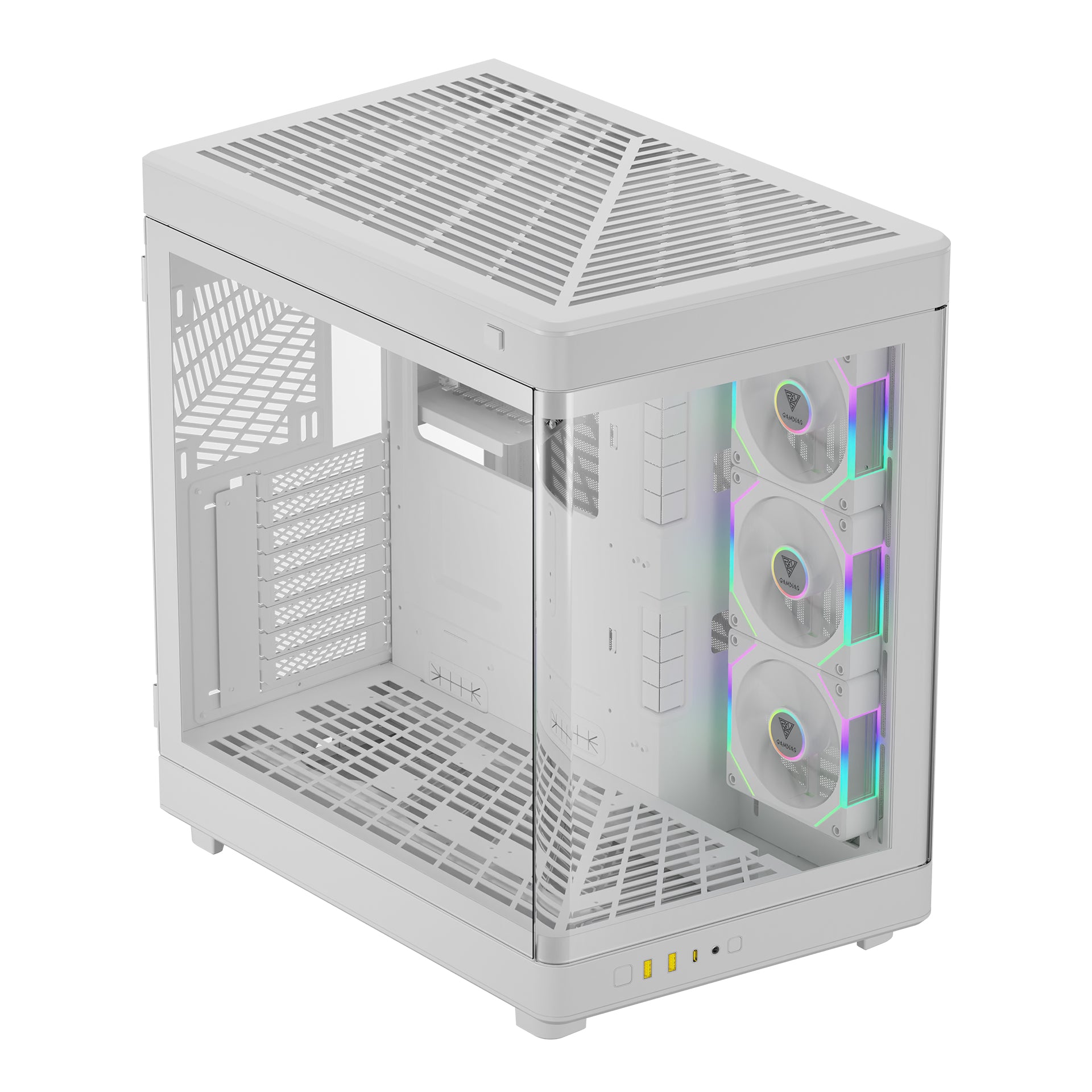 GAMDIAS NESO P1 PRO Computer Case Tempered Glass Full Tower PC Case with 3 Built-in Fans