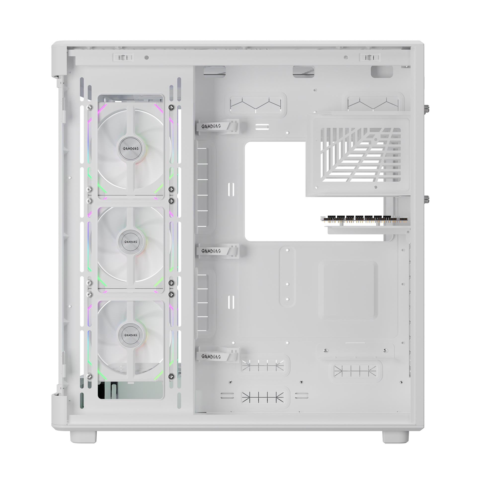 GAMDIAS NESO P1 PRO Computer Case Tempered Glass Full Tower PC Case with 3 Built-in Fans