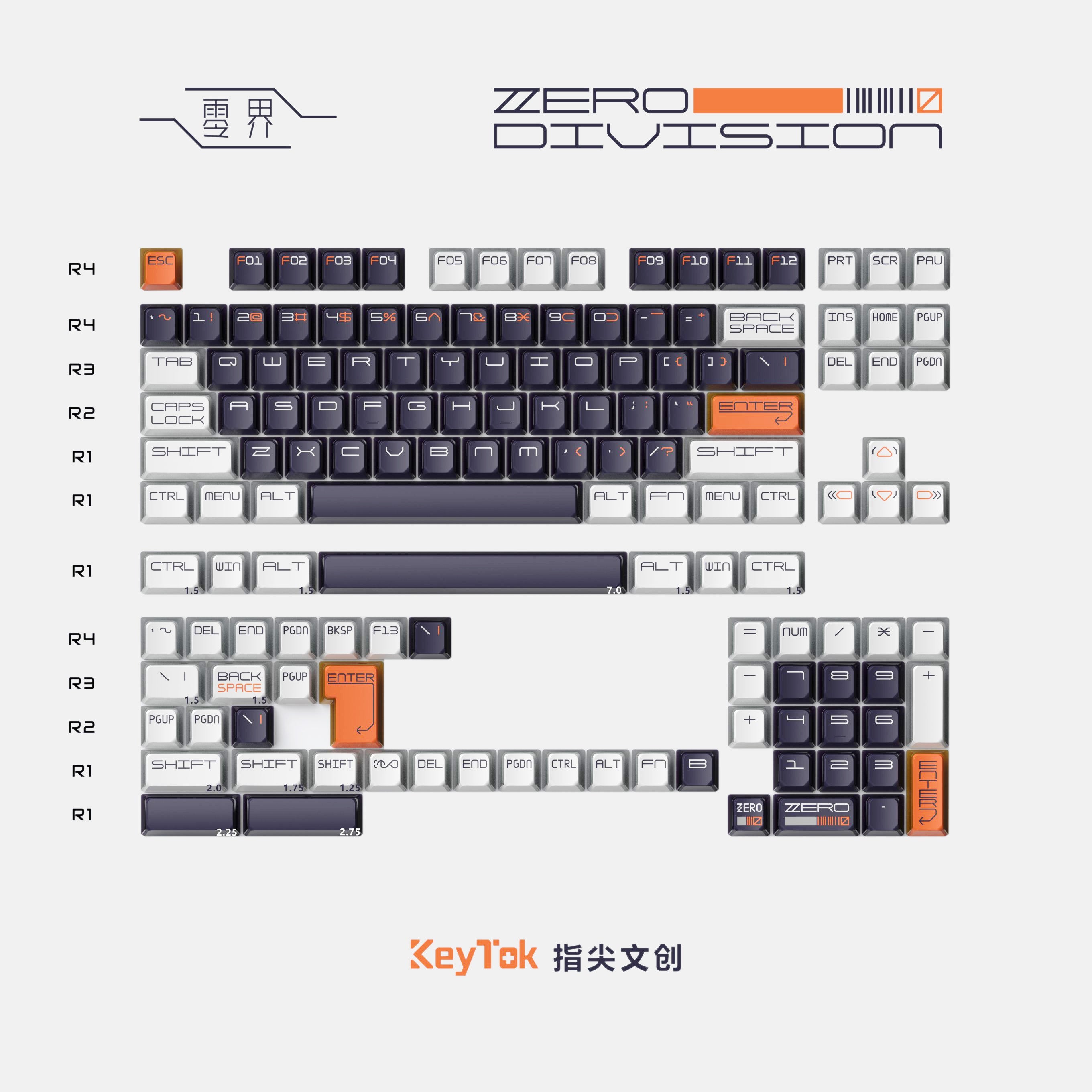 Keytok KOL Zero Division Dye-Sub PBT Keycaps 142pcs / Set