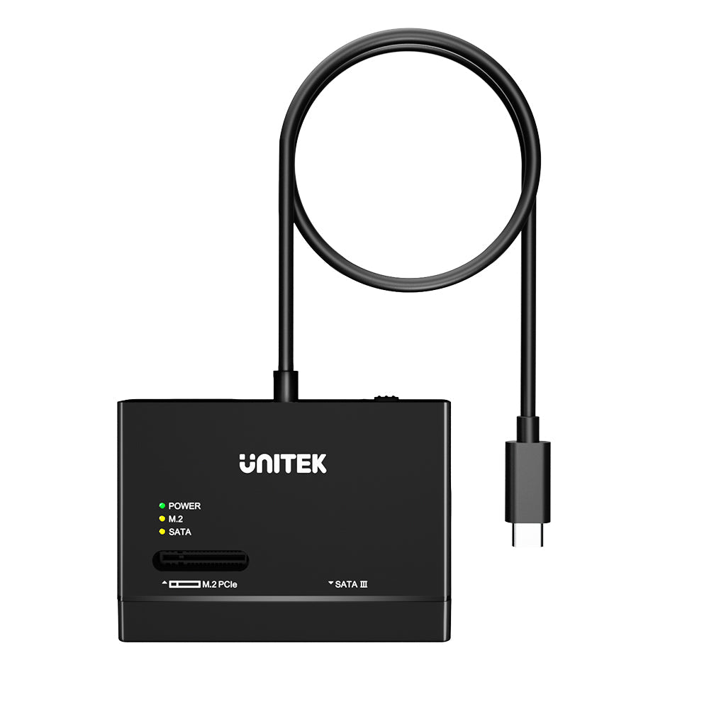 Unitek NVMe M.2 SSD Enclosure Adapter, USB-C 10Gbps to SATA3 & M.2 SSD, 12V2A Power Adaptor