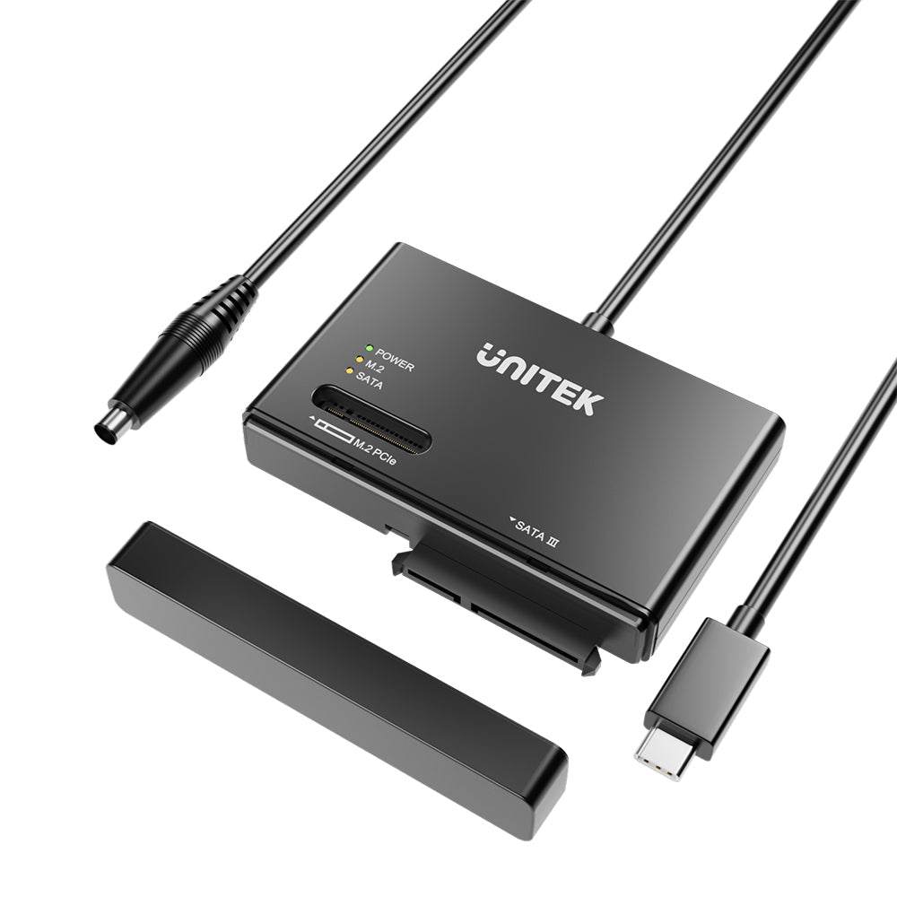 Unitek NVMe M.2 SSD Enclosure Adapter, USB-C 10Gbps to SATA3 & M.2 SSD, 12V2A Power Adaptor