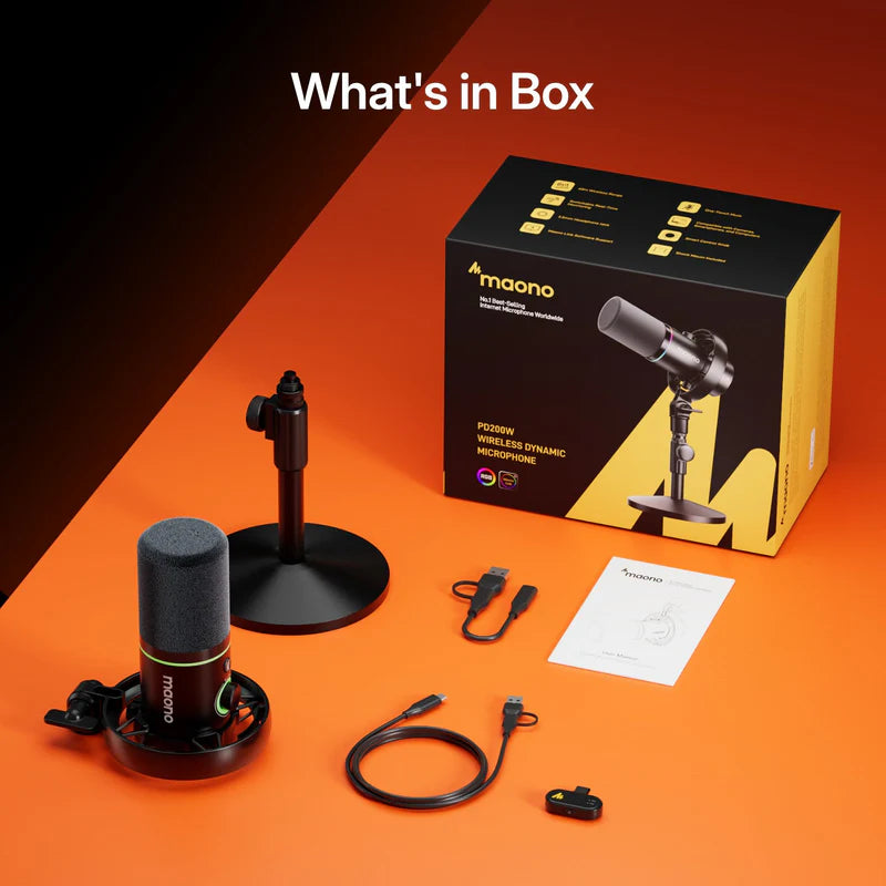 MAONO PD200W Hybrid Podcasting Wireless Microphone