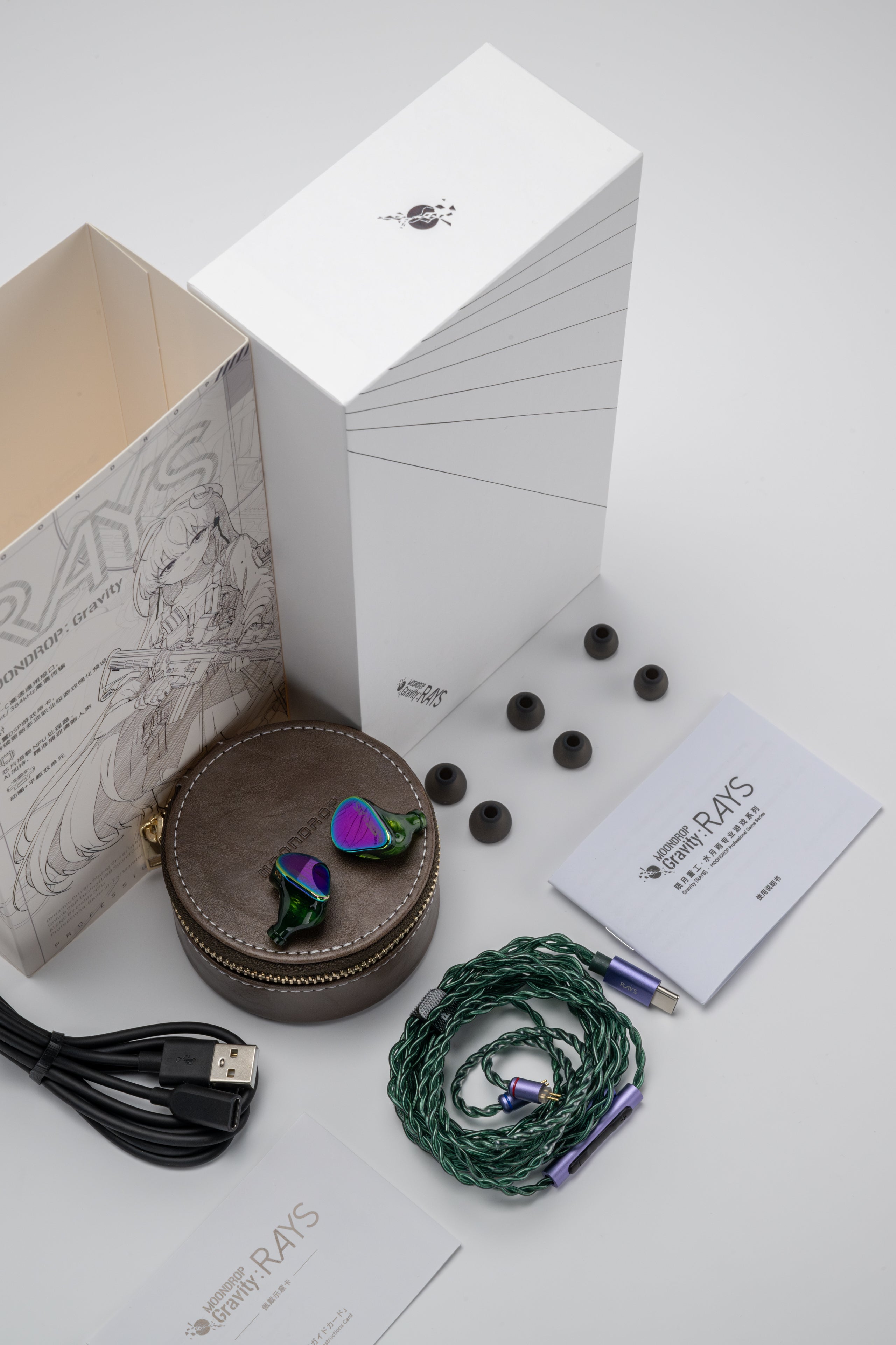 MOONDROP RAYS Hybrid Wired USB-C Pro Gaming IEM In-Ear Monitor Headphones with Mic