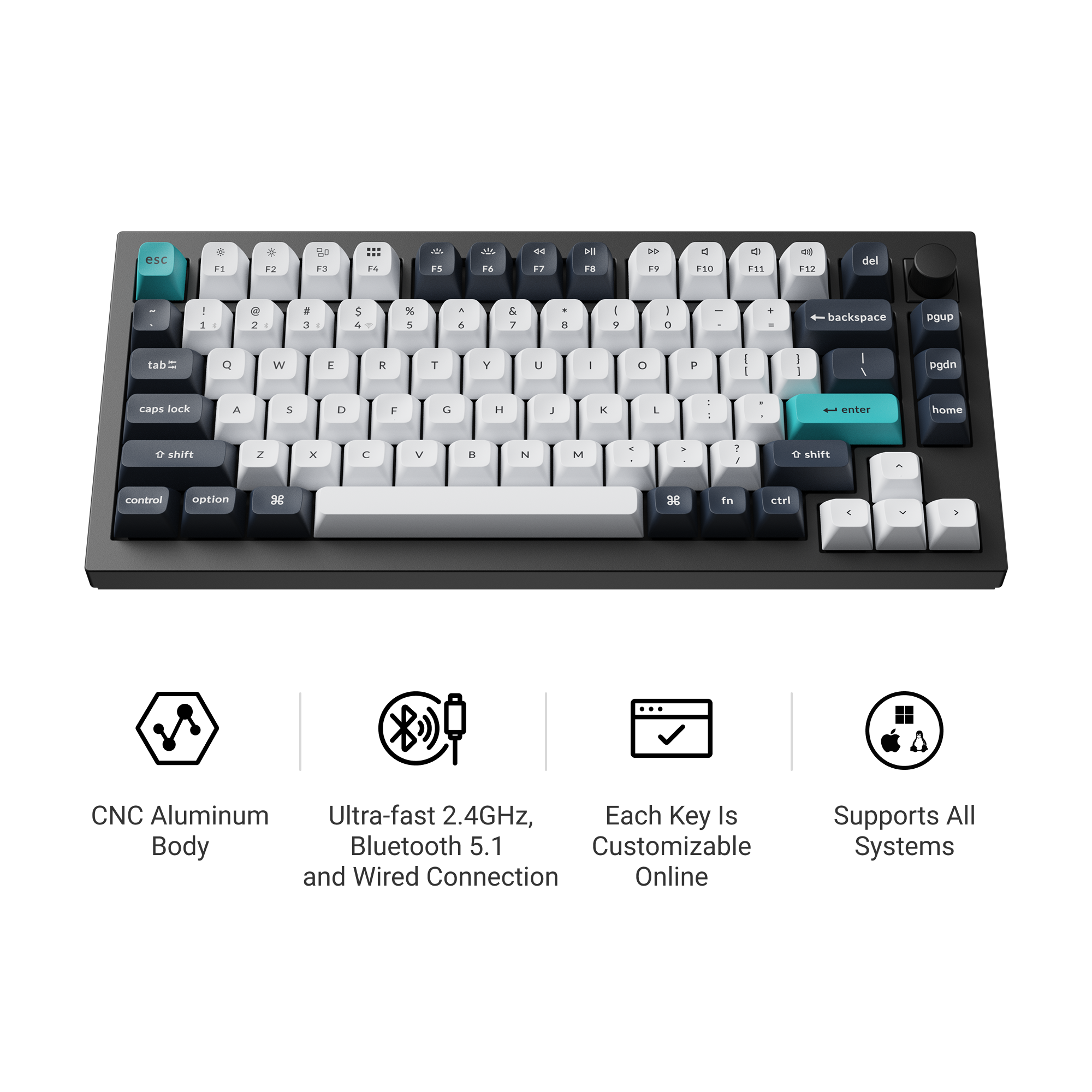 Keychron Q1 Max QMK/VIA Wireless Custom Mechanical Keyboard