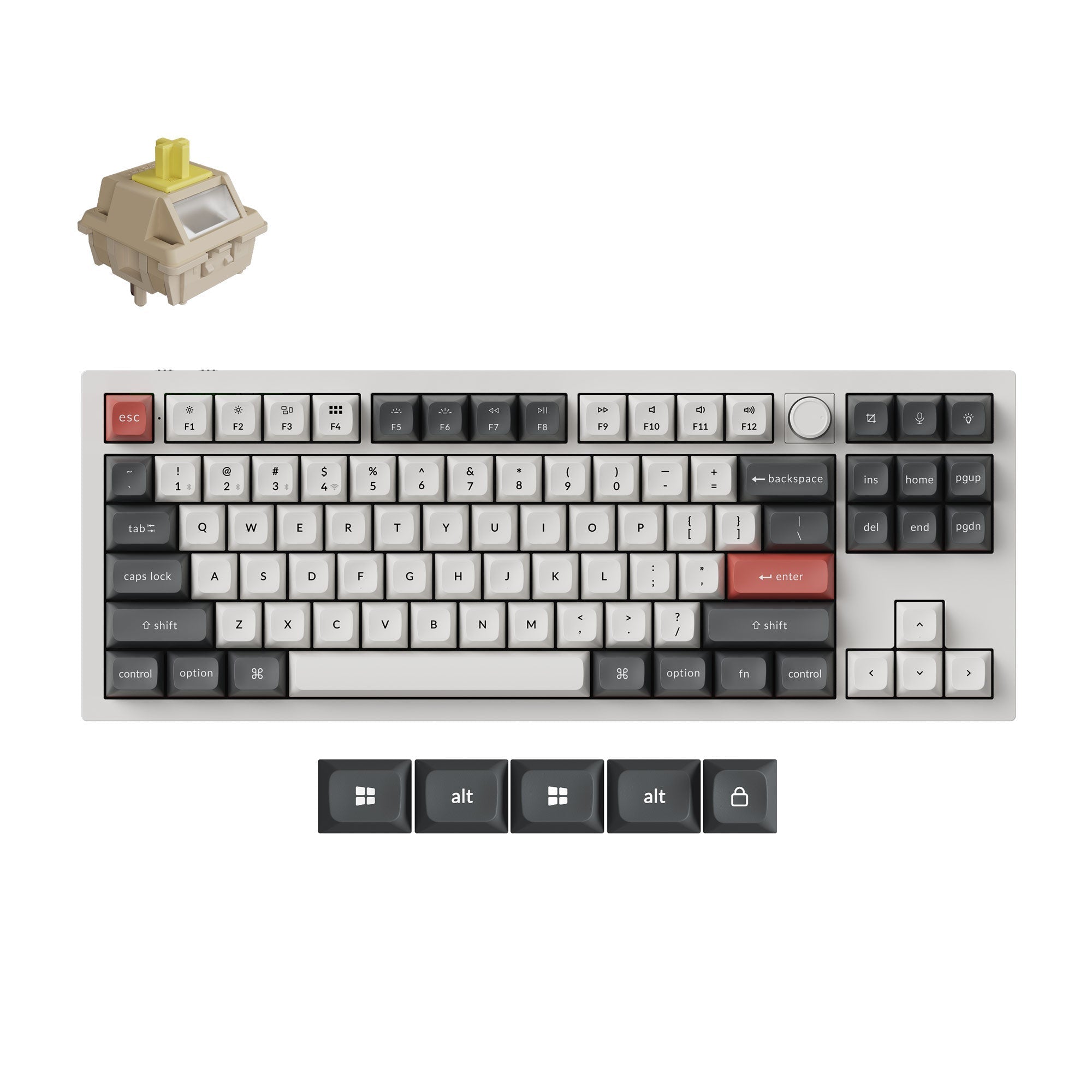 Q3 Ultra 8K Wireless Hot-swappable RGB Backlight Banana Switch - White