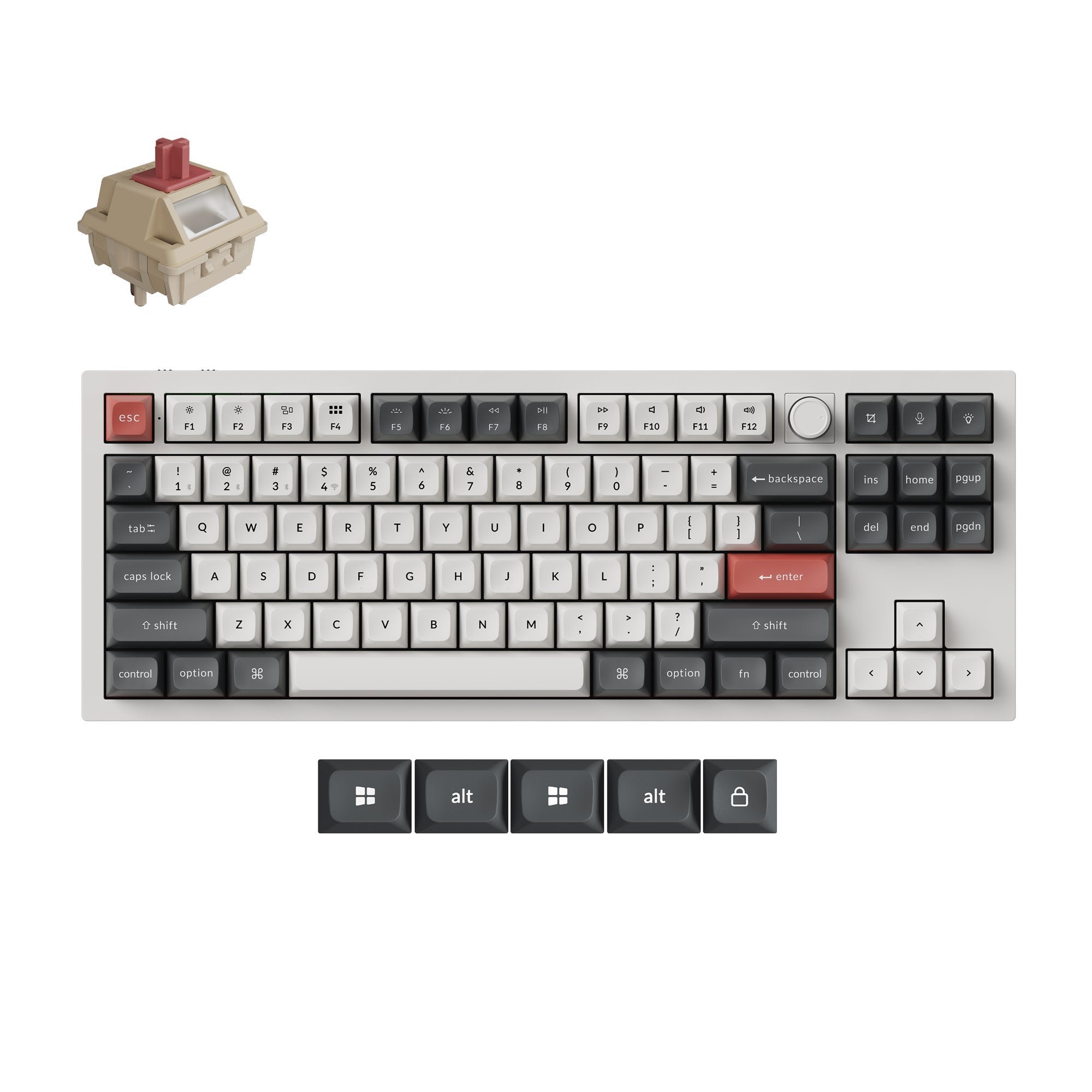 Q3 Ultra 8K Wireless Hot-swappable RGB Backlight Red Switch - White