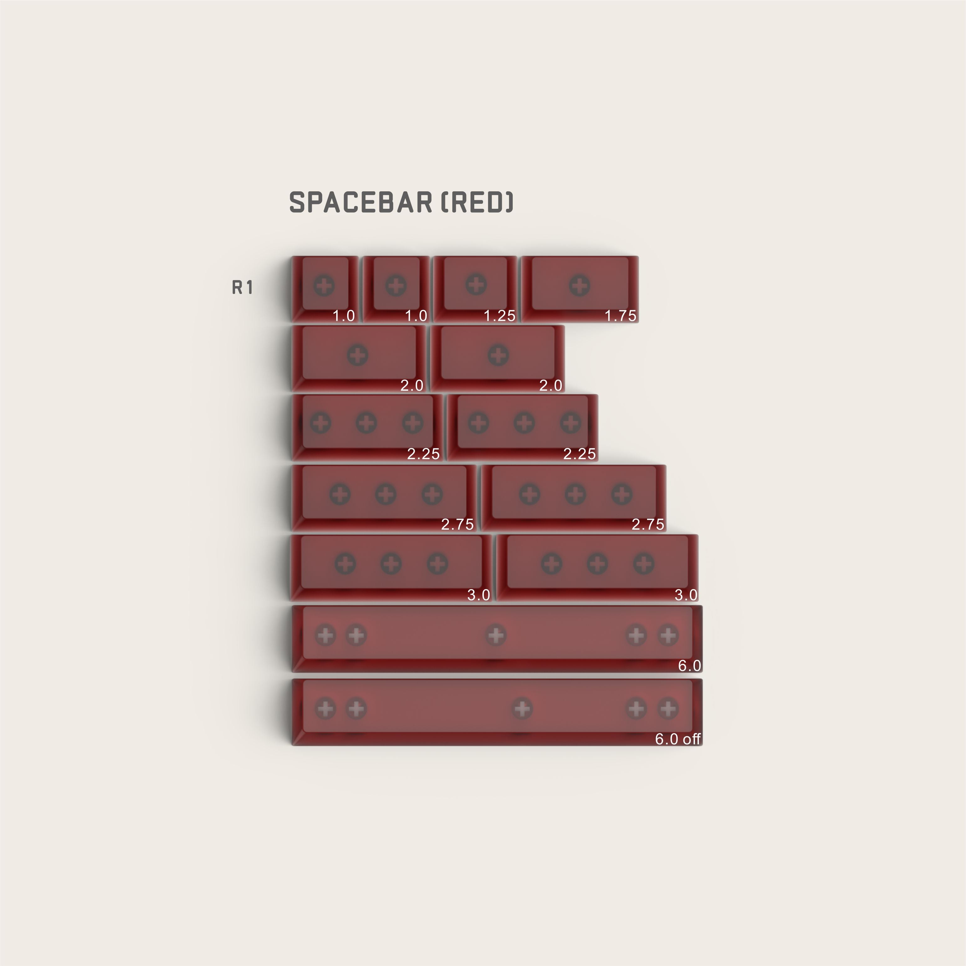 JTK FC Classic R3 Clear Cherry Profile Doubleshot +Tripleshot ABS Keycap Set - Transparent Edition