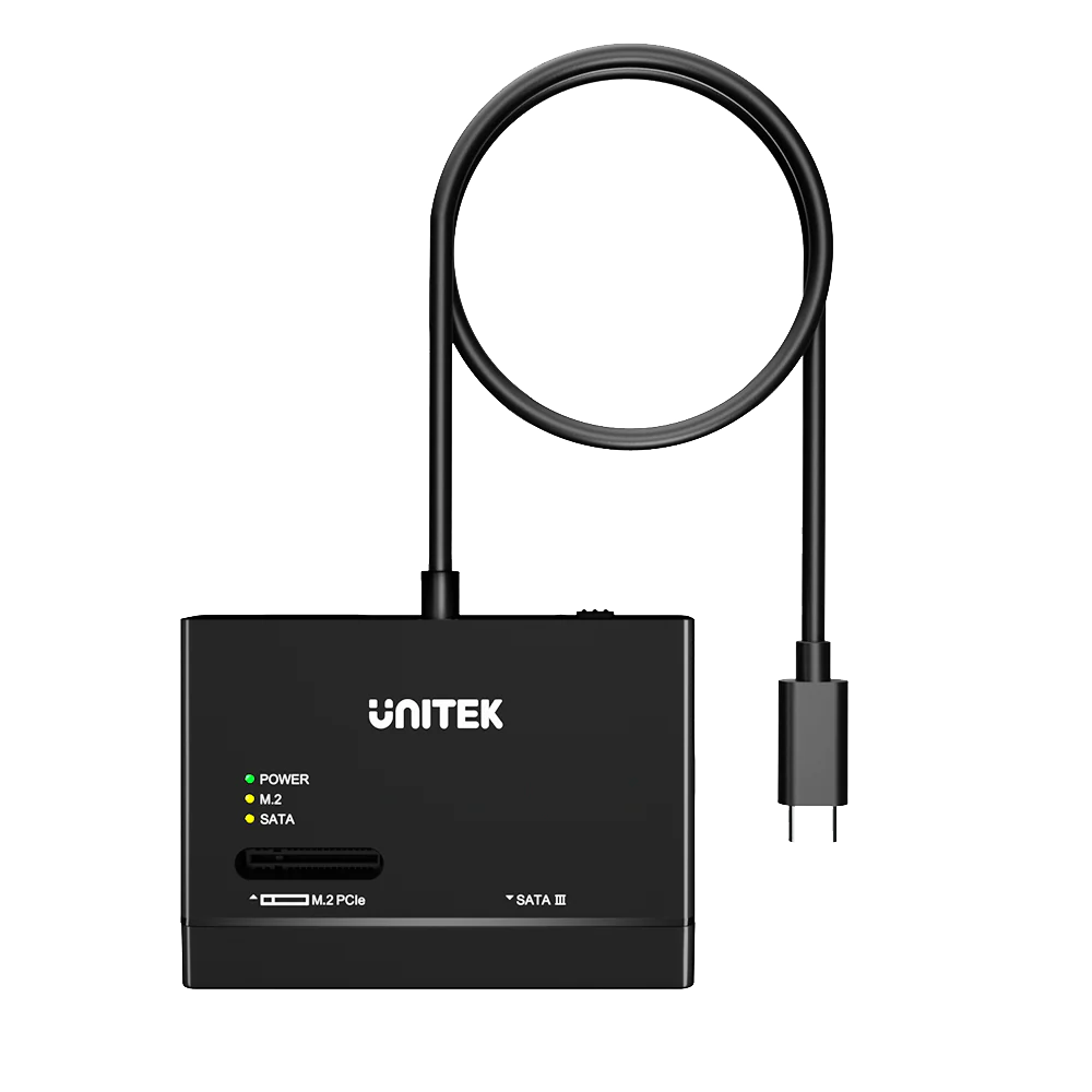 Unitek NVMe M.2 SSD Enclosure Adapter, USB-C 10Gbps to SATA3 & M.2 SSD, 12V2A Power Adaptor