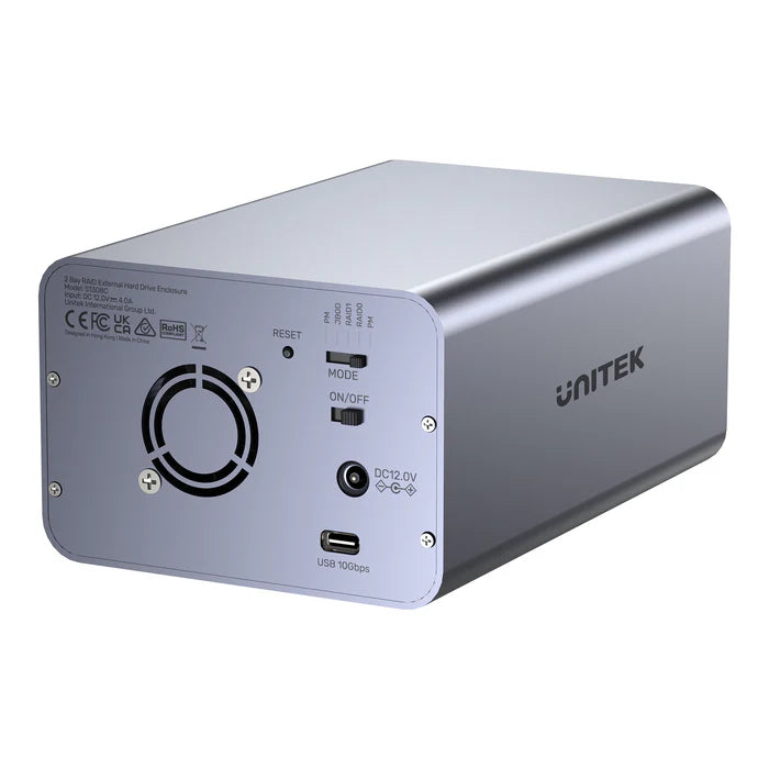 Unitek 2 BAY USB-C RAID External Hard Drive Enclosure Supports 10GB/SATA Max. 40TB Capacity