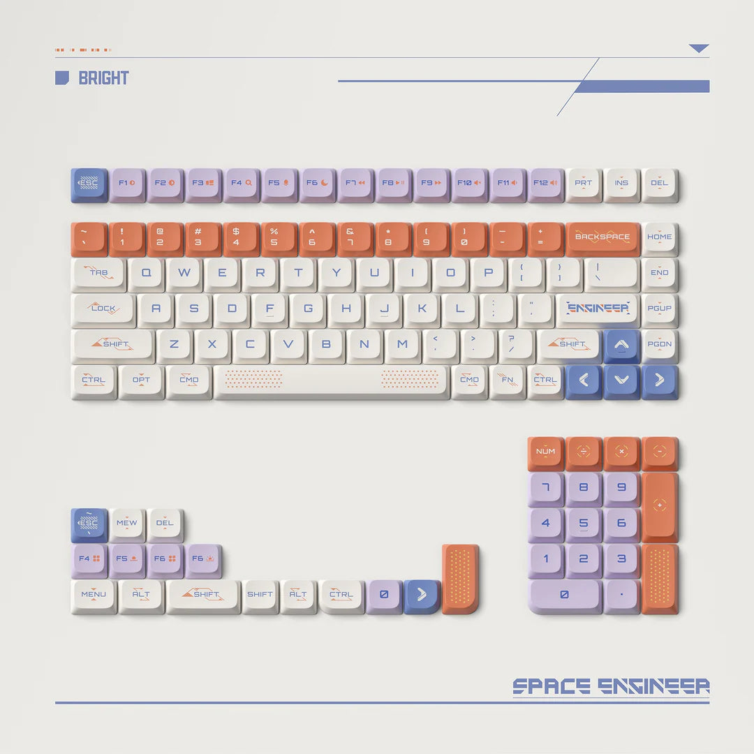 Nuphy x Keytok Space Engineer Keycaps - Low Profile PBT
