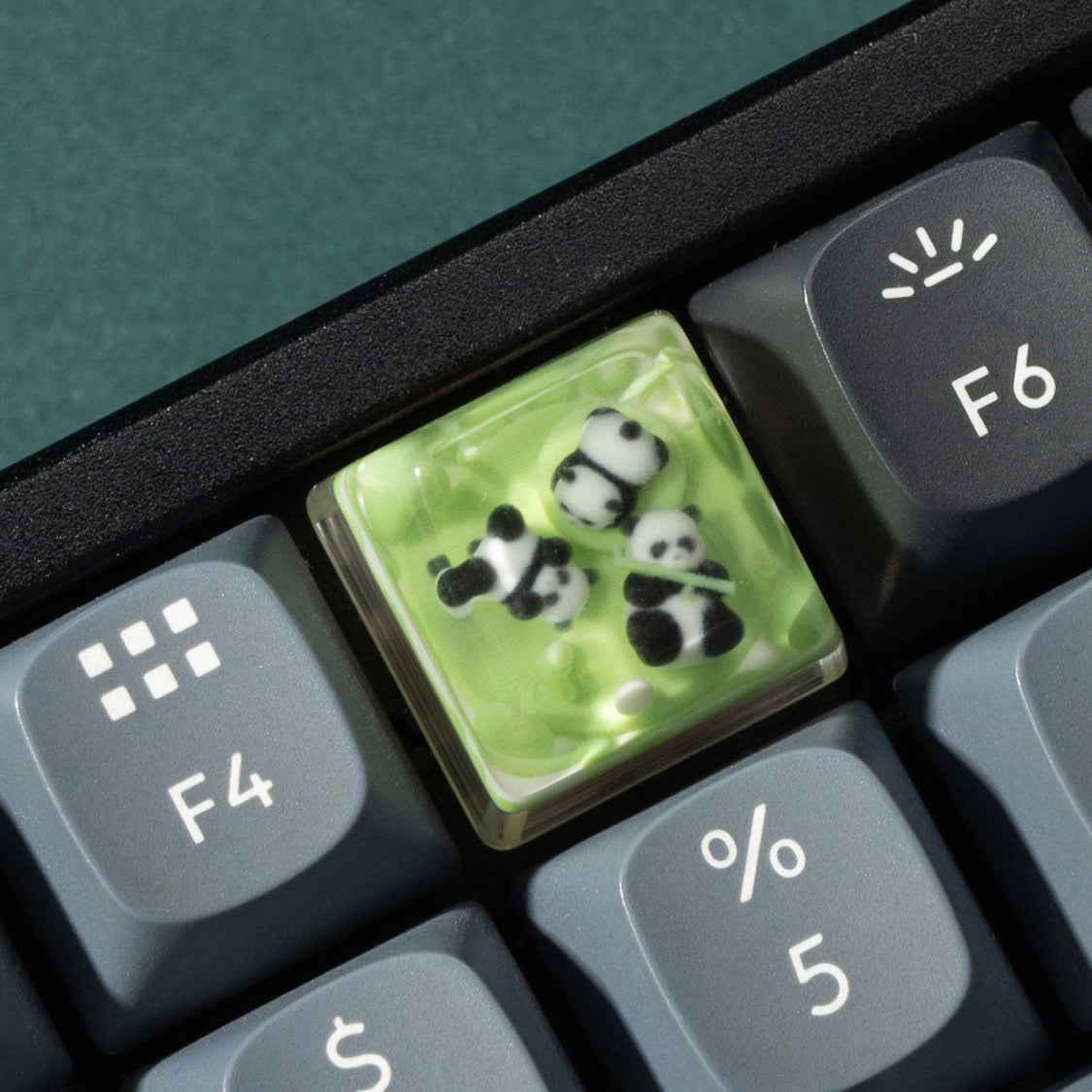 Keychron Three Pandas Resin Artisan Keycap