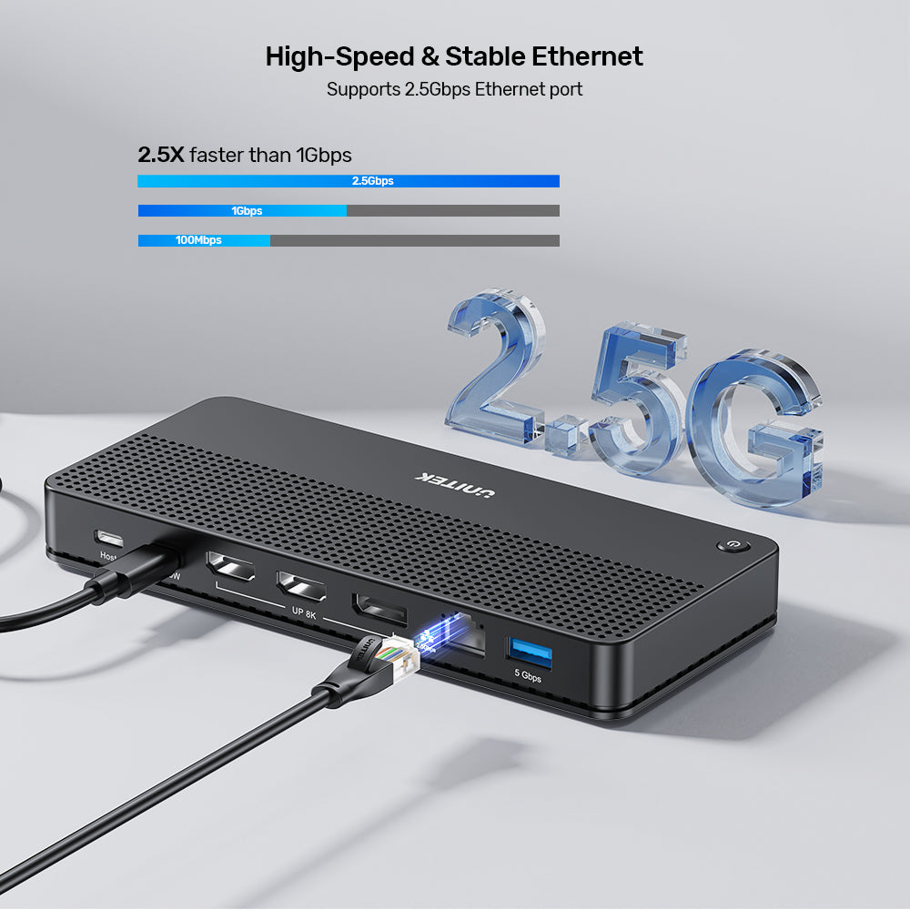 Unitek USB-C Single 8K/ Triple 4K Docking Station with 100W PD