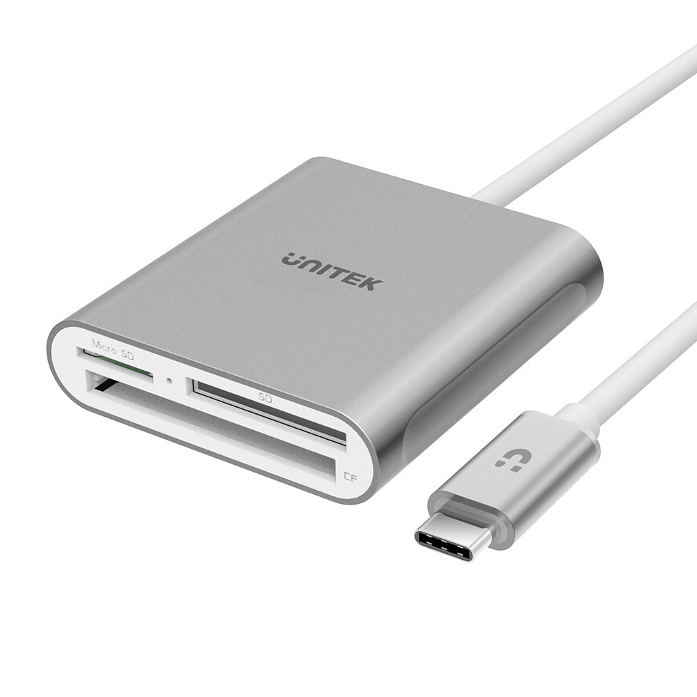 Unitek USB SD Card Reader, Aluminum 3-Slot USB 3.0 Type-C Flash Memory Card Reader