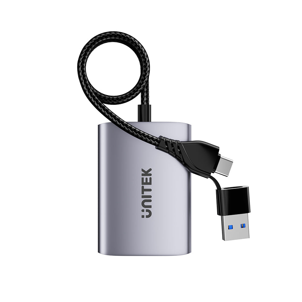 Unitek USB C/A Dual HDMI Adapter,1080P@60Hz, Supports Windows/ Mac OS MST Mode for Dual Monitors, 60cm