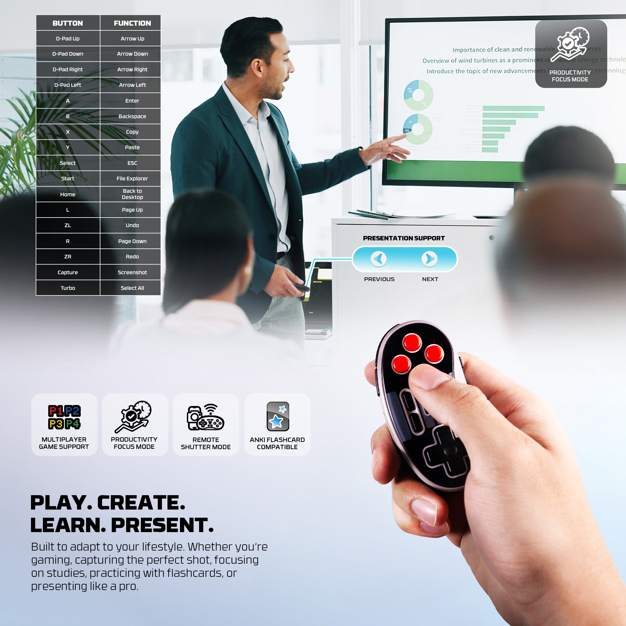 Fantech EOS MINI Bluetooth Pocket-Size Mini Gamepad Controller