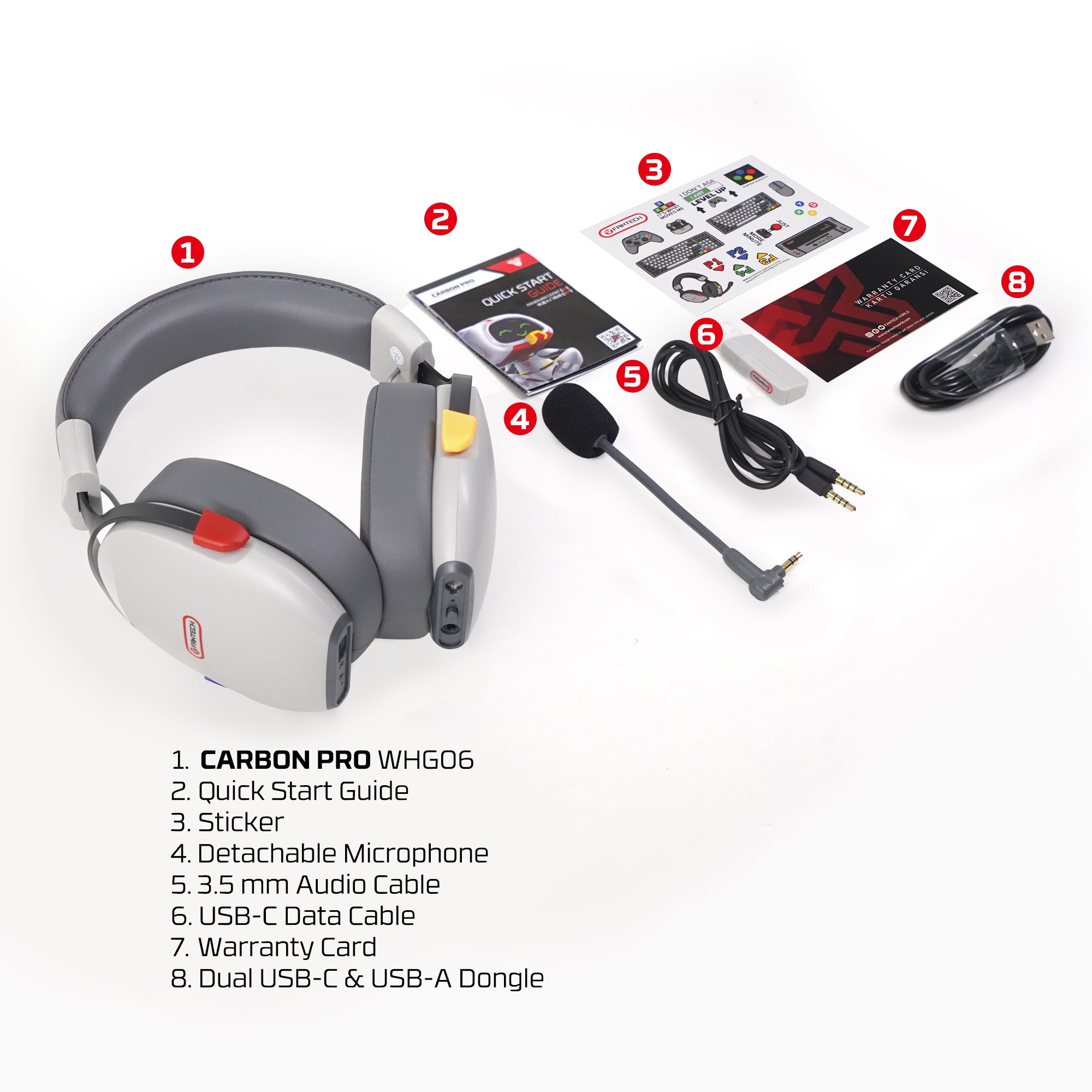 Fantech SUPER MAXFIT Wireless Bluetooth Wired Headset with Detachable Mic
