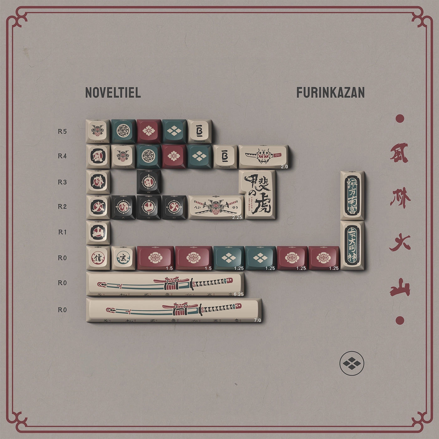 WPJ FURINKAZAN WDA Profile  Full Kit Keycap Set