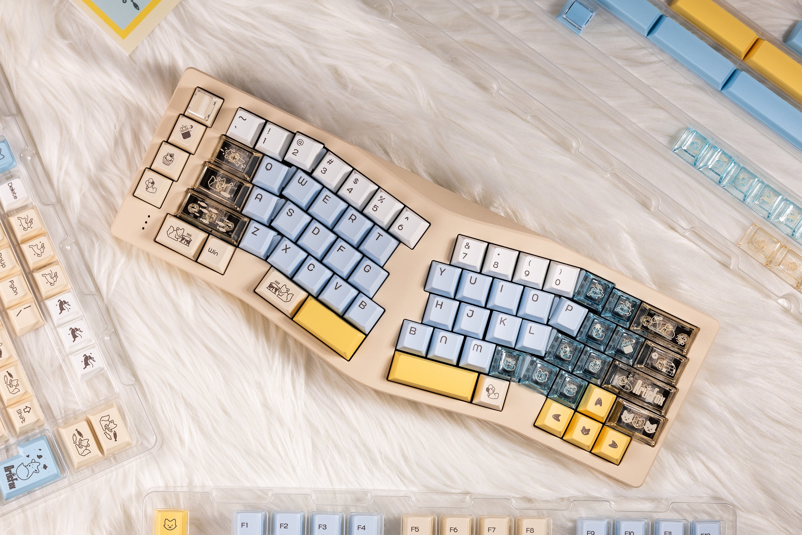KeyByeLab Artic Fox Cherry Profile PBT+PC Keycap Set with Transparent Keycap