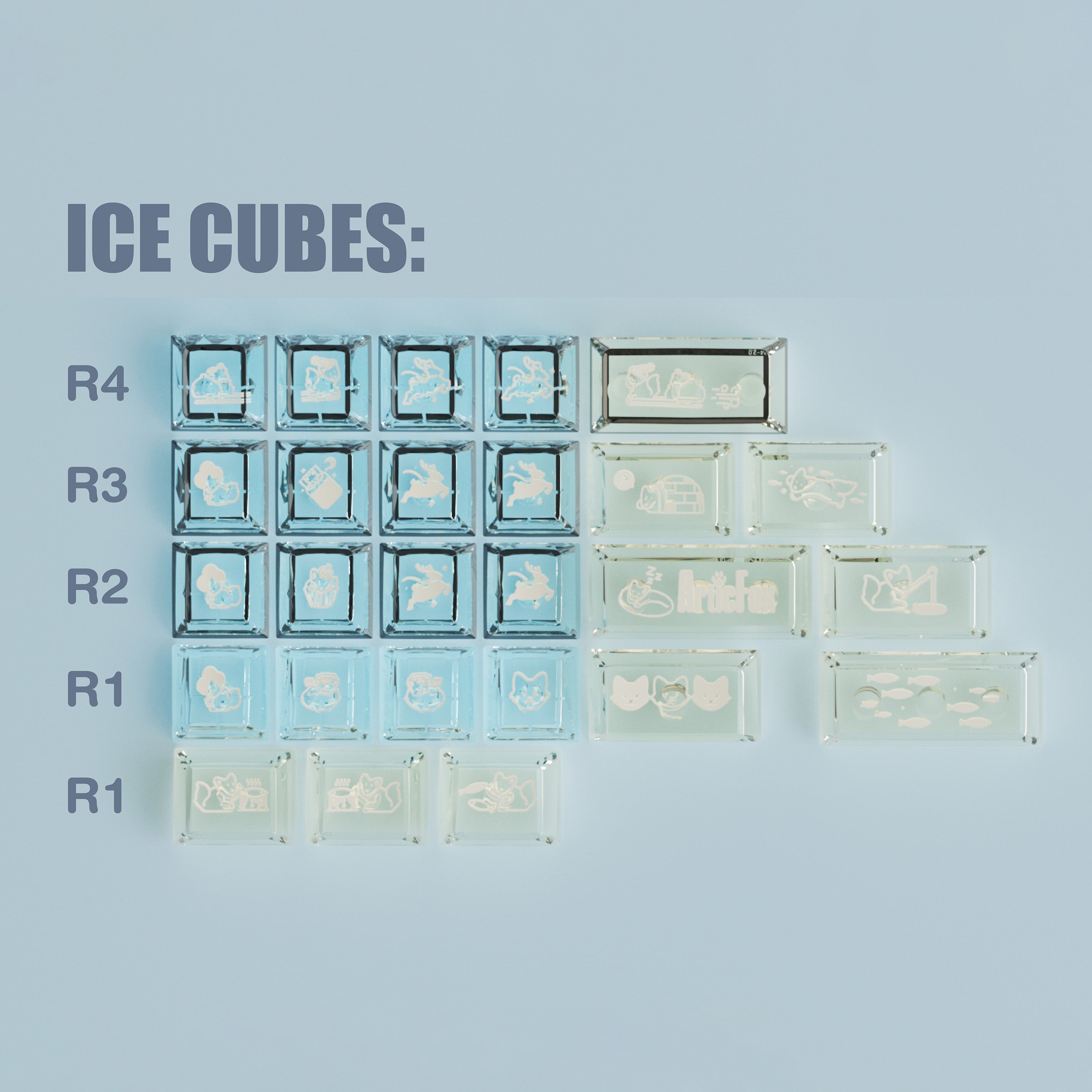 KeyByeLab Artic Fox Cherry Profile PBT+PC Keycap Set with Transparent Keycap