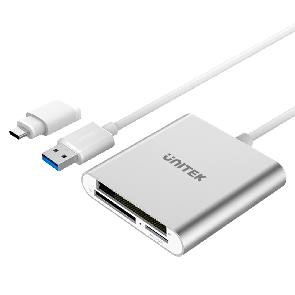 Unitek 3-in-1 Card Reader with USB-C & USB-A Adaptor