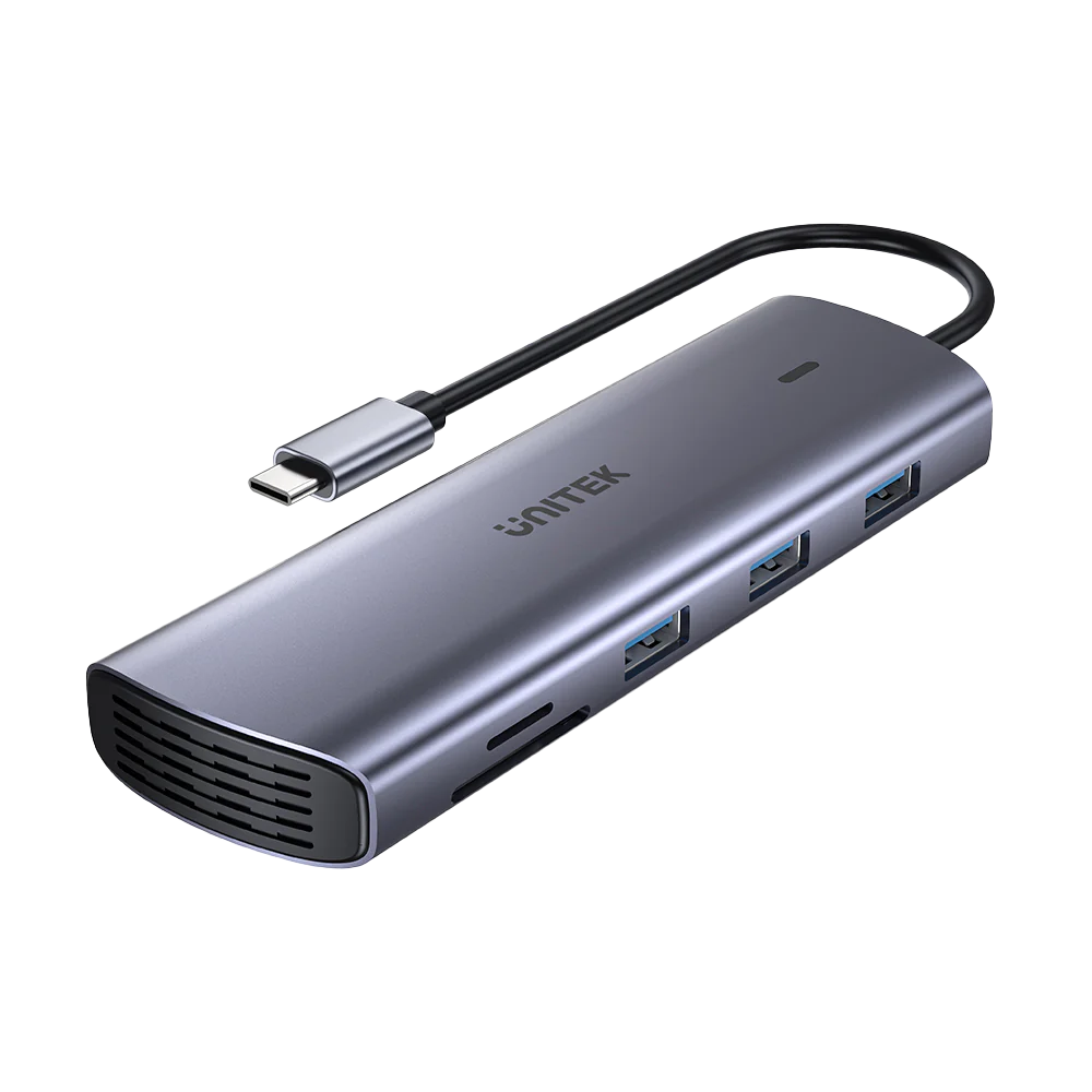 Unitek 9-in-1 USB-C Hub, Dual Display Multi-Port Hub with 100W PD, Gigabit Ethernet and Card Reader