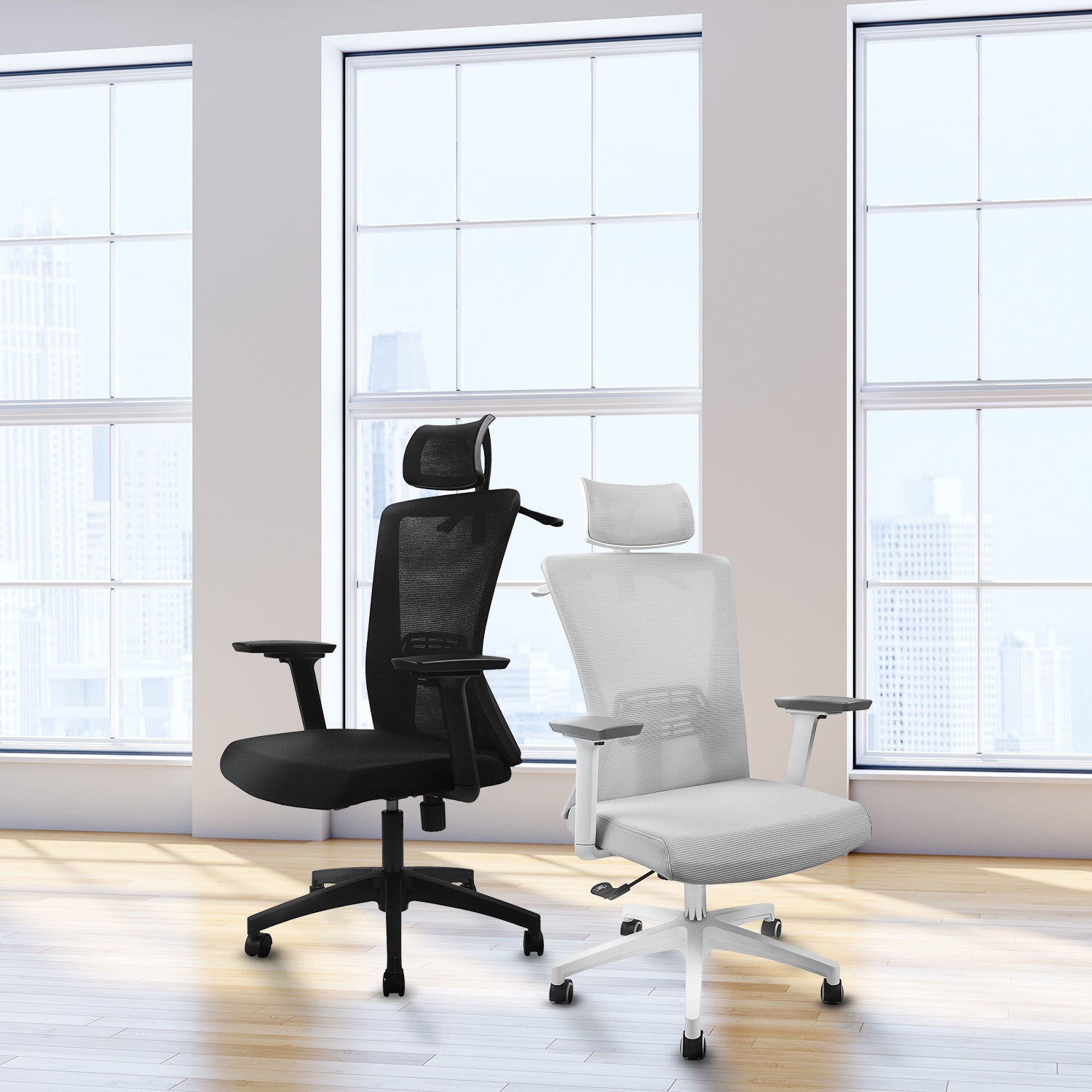 Fantech Office Chair Ergonomic Breathable Mesh with Adjustable 3D Soft Armrest