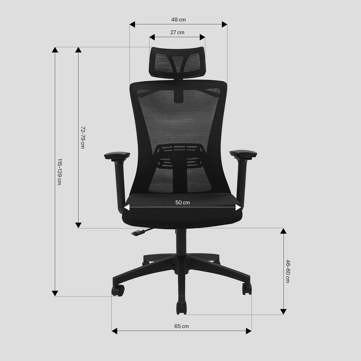 Fantech Office Chair Ergonomic Breathable Mesh with Adjustable 3D Soft Armrest