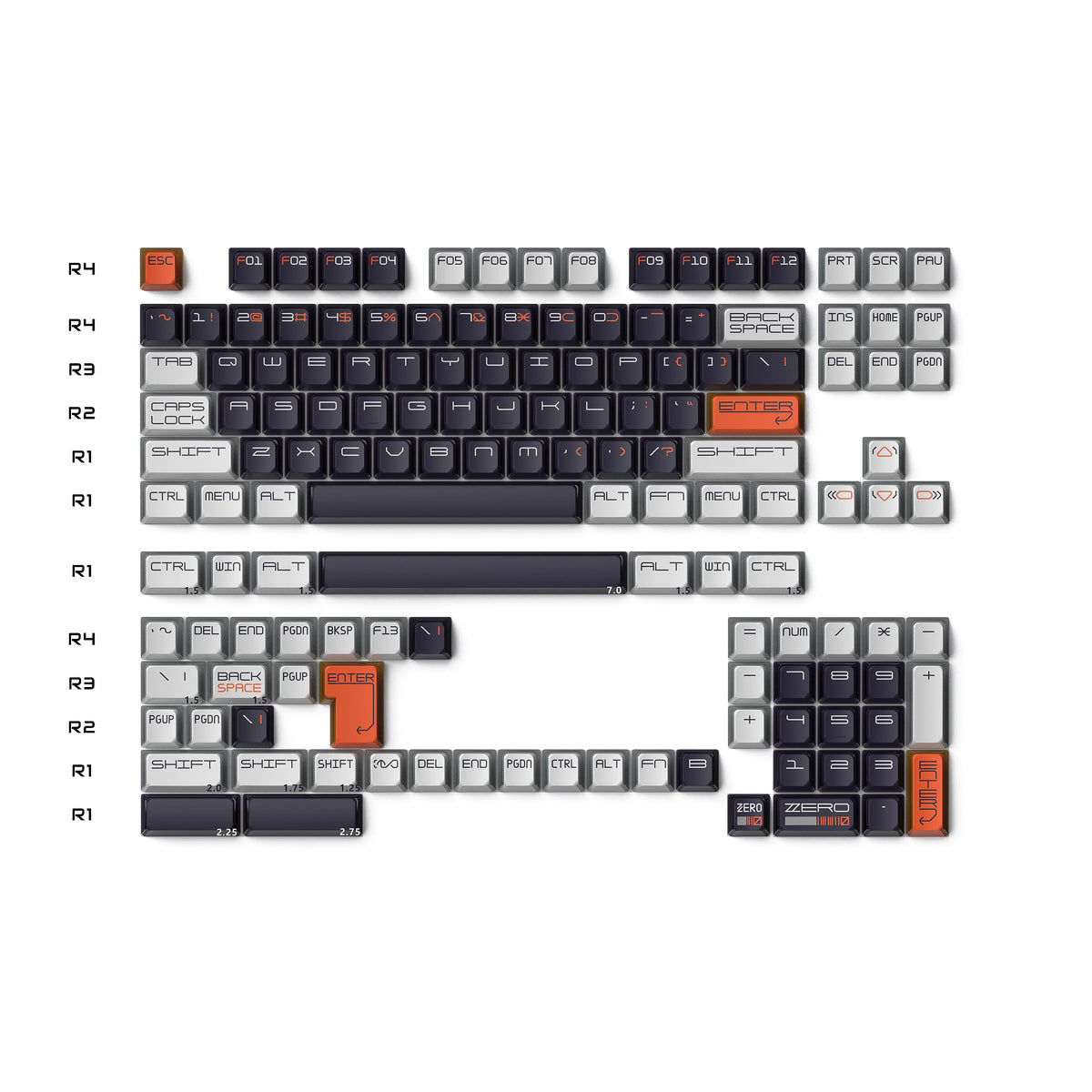 Minimalist KOL Zero Division Dye-Sub PBT Keycaps: A Clean Aesthetic