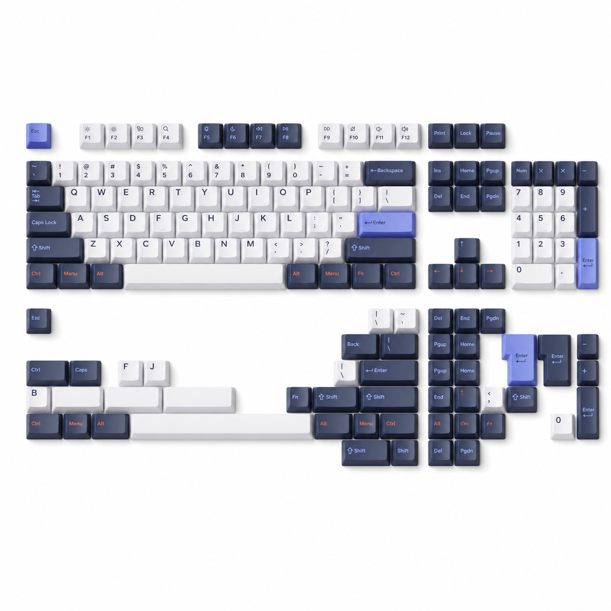 NuPhy Berry Profile Berry Trackday Dye-Sub PBT Keycaps - 154 keys