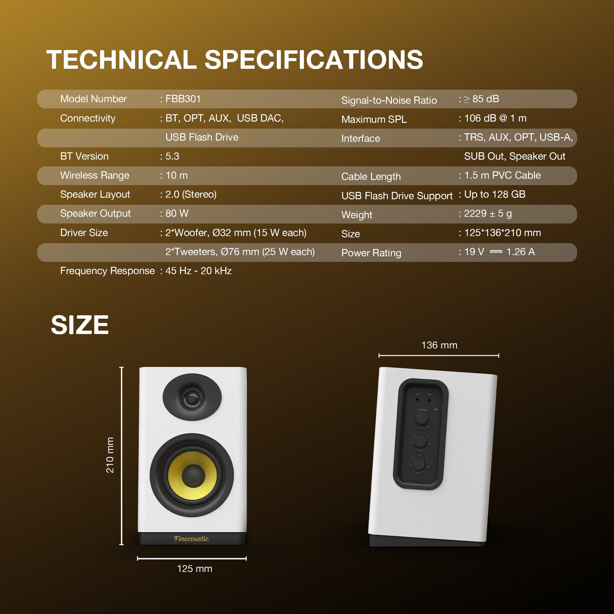 Fantech x Finecoustic HAKO STUDIO 301 80W HiFi Bookshelf Speaker