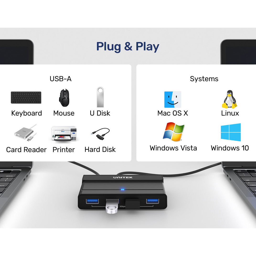 Unitek 2-in-4-out USB 3.0 KVM Switch Selector, 2 Computers Share 4 USB 3.0 Ports