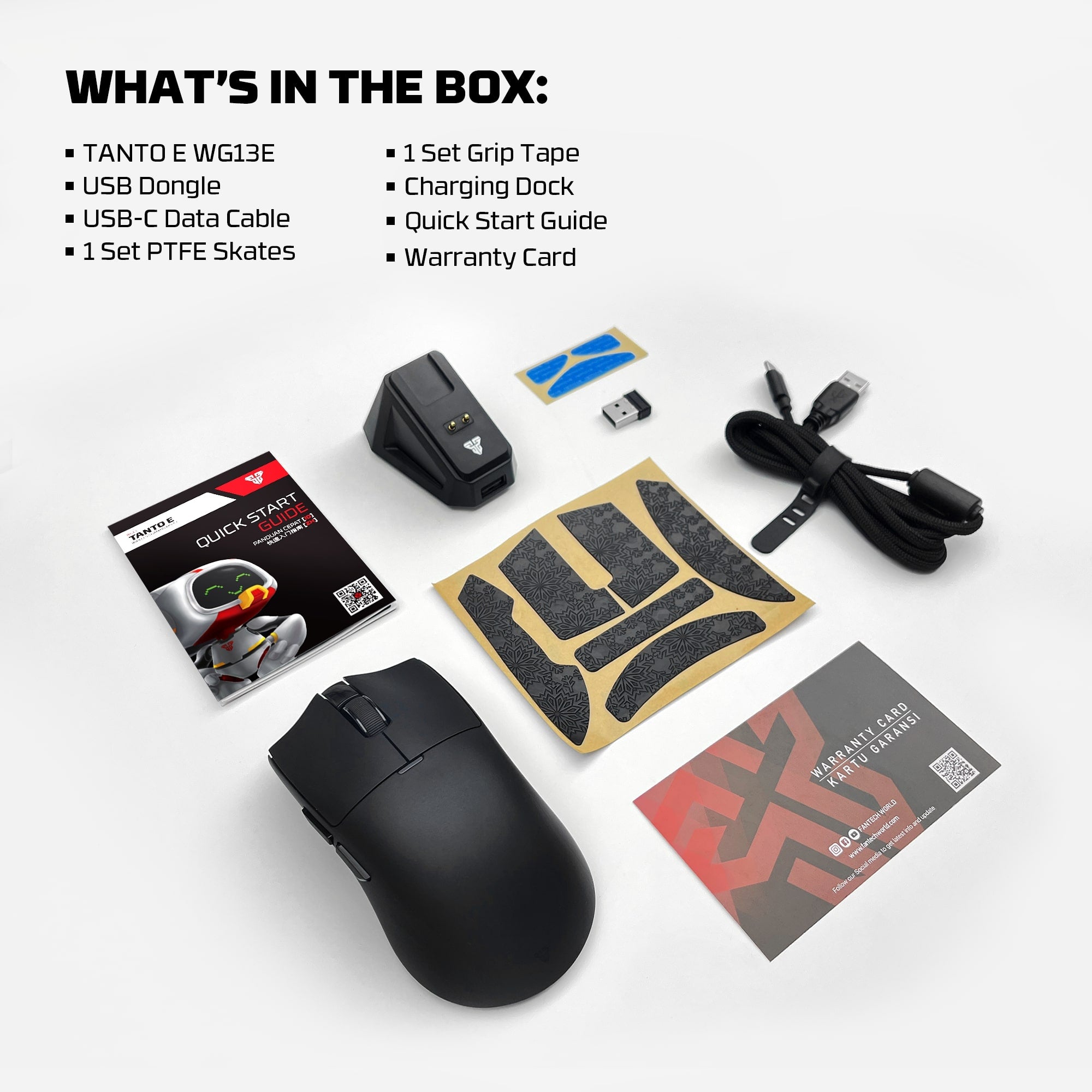 Fantech TANTO E/S Tri-Mode Wireless Gaming Mouse with RGB Charging Dock