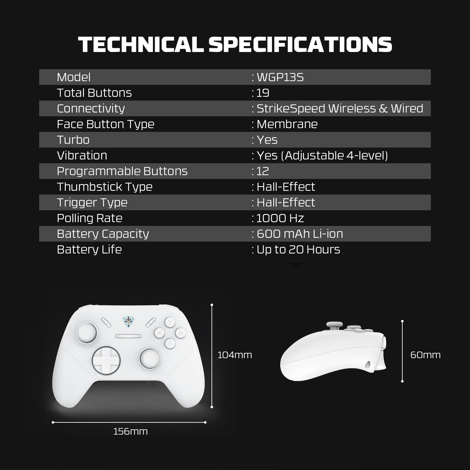 Fantech Wireless Gaming Controller Gamepad Vibration Turbo Mode for Windows PC / PS3 (WGP13S)