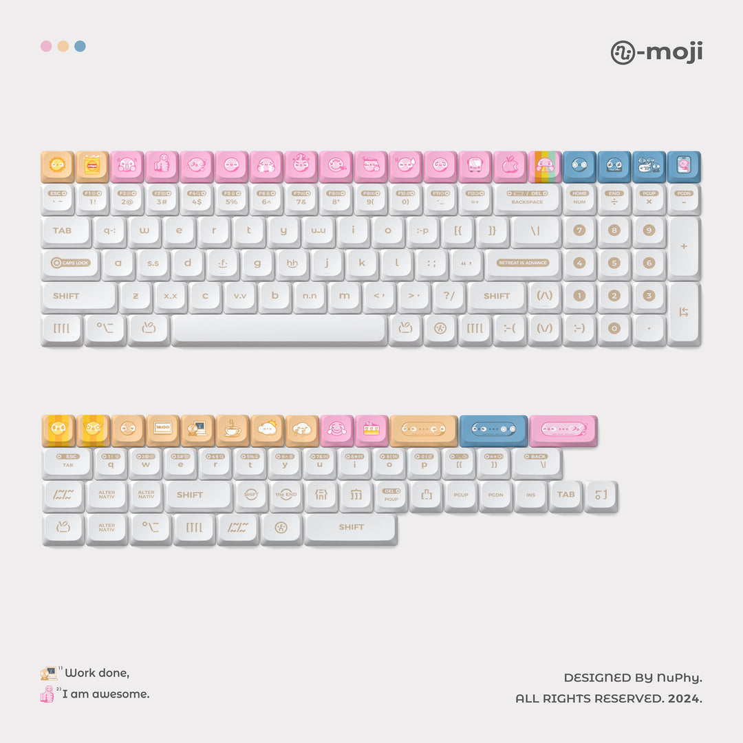 NuPhy Low-Profile Numoji nSA Dye-sub PBT Keycaps - 149 keys