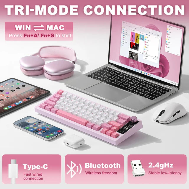 YUNZII IF68 QMK/VIA Wireless Mechanical Keyboard