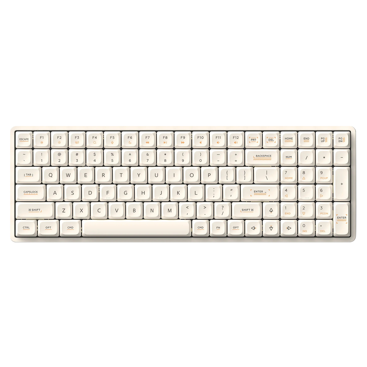 IQUNIX Magi96 Low Profile Aluminum Wireless Mechanical Keyboard - Gold Red Switch (Ochre White)