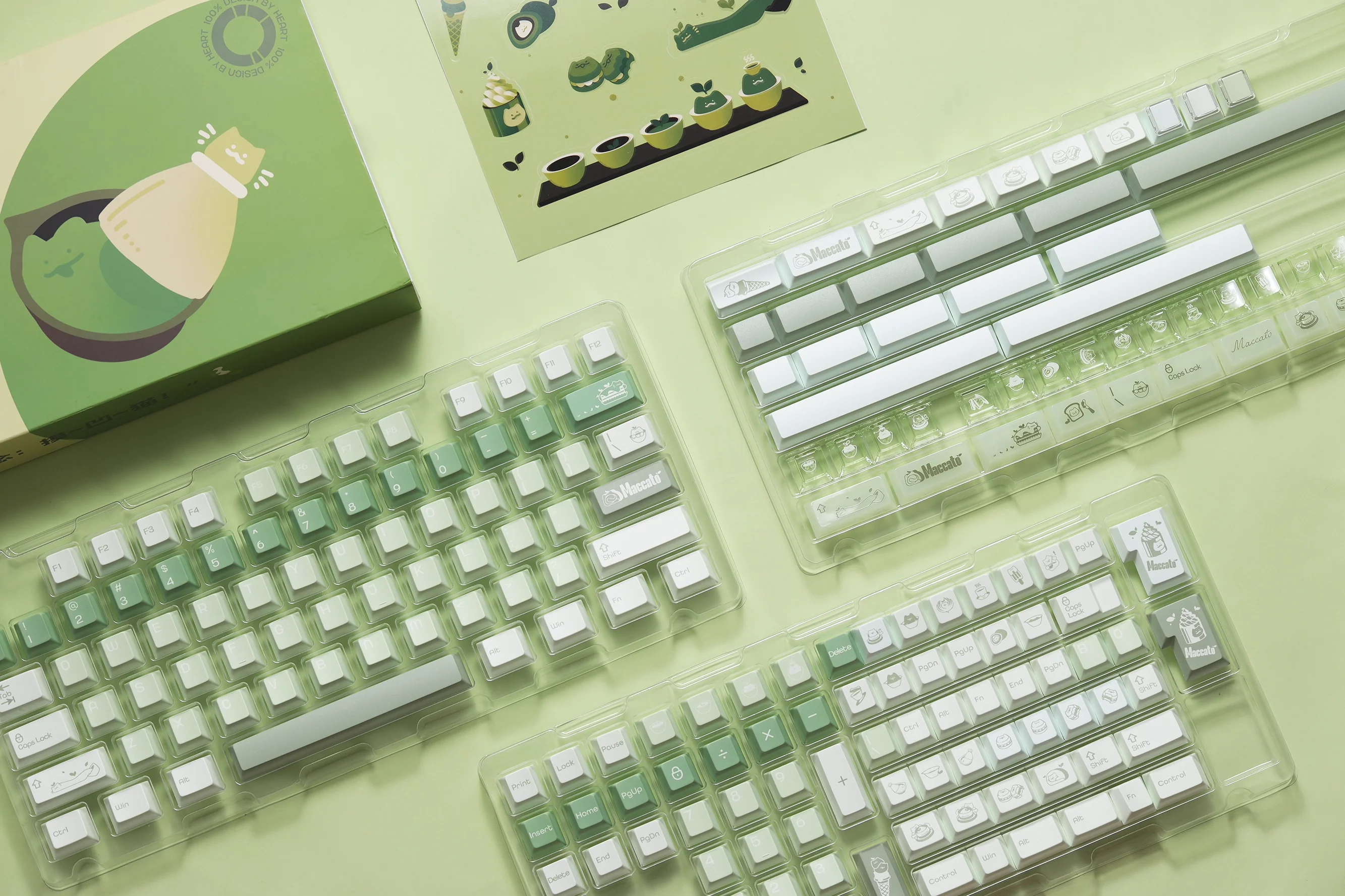 Keybyelab Cherry profile Maccato Dye-sub PBT keycaps with Transparent Keycaps