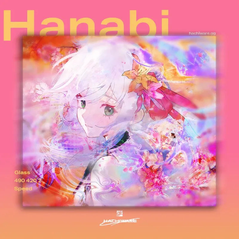 ARBITER STUDIO x HACHIWARE Hanabi 490x420x2mm Glass Mousepad