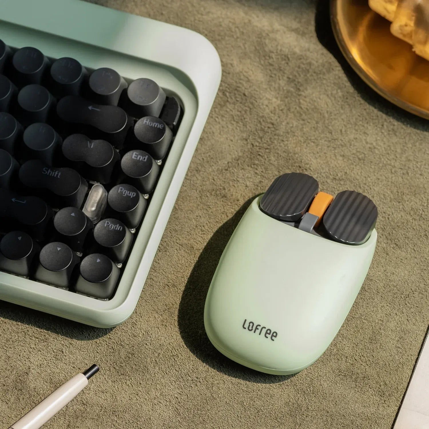 Lofree Wavy Chips Ergonomics Wireless Bluetooth Mouse (Olive)