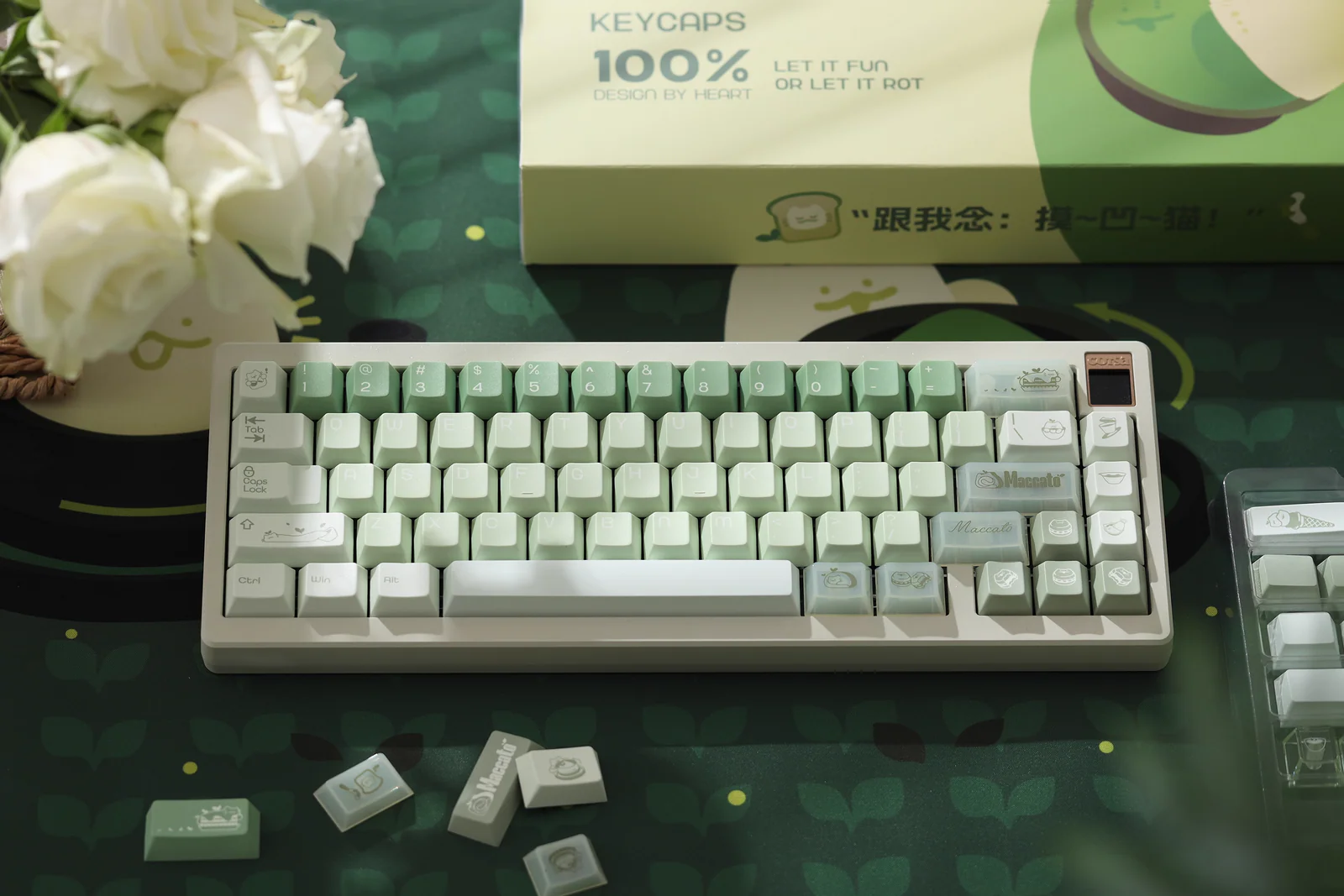 Keybyelab Cherry profile Maccato Dye-sub PBT keycaps with Transparent Keycaps