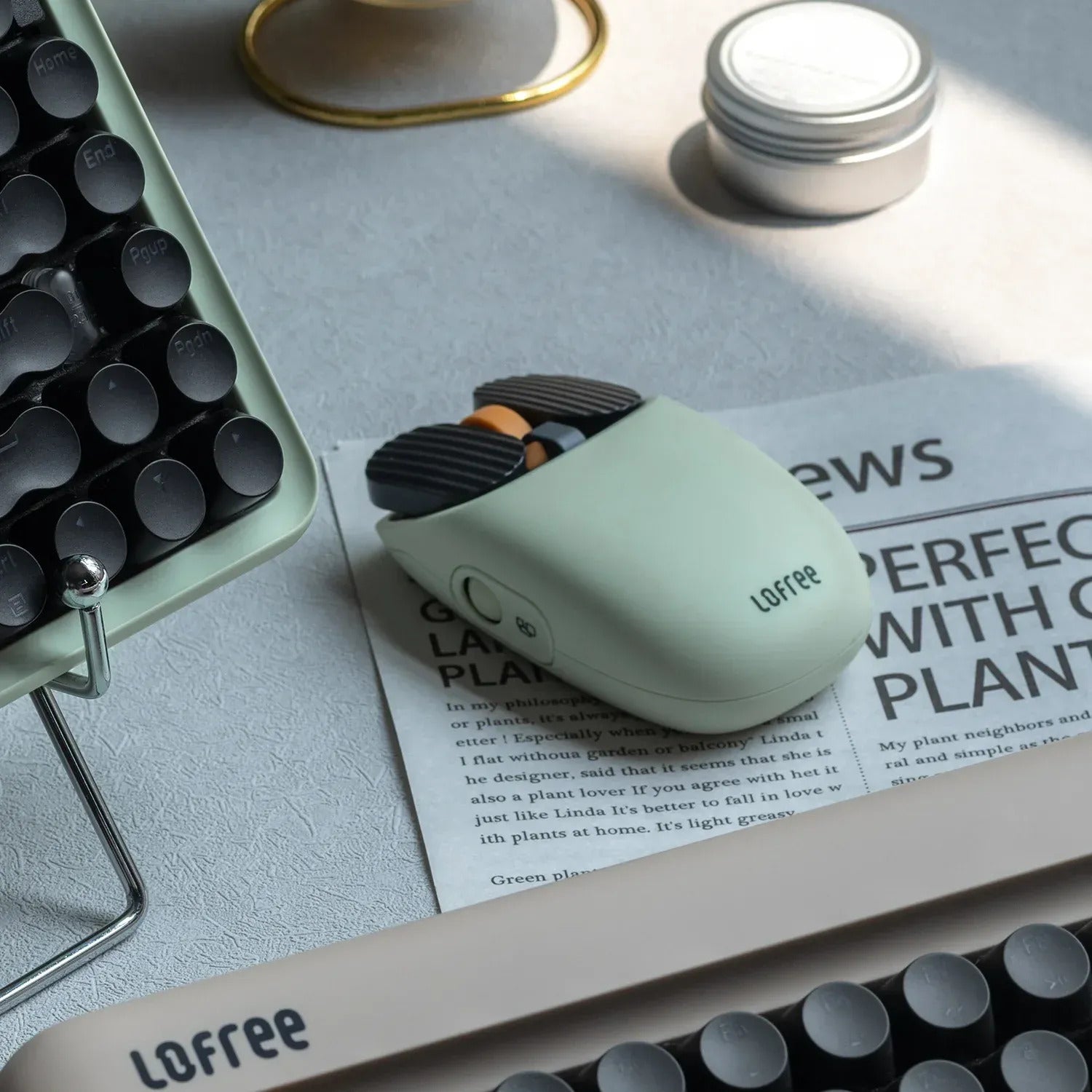 Lofree Wavy Chips Ergonomics Wireless Bluetooth Mouse (Olive)