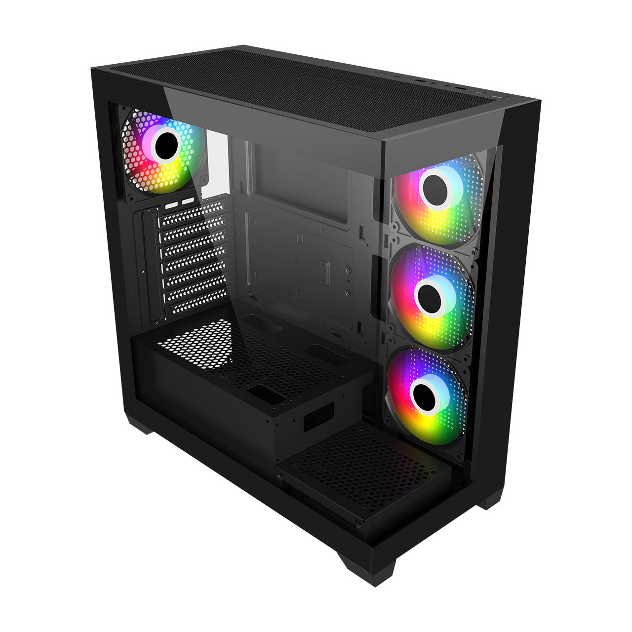 FSP M340 Mid Tower ATX Case, T/G Side Panels, NO PSU